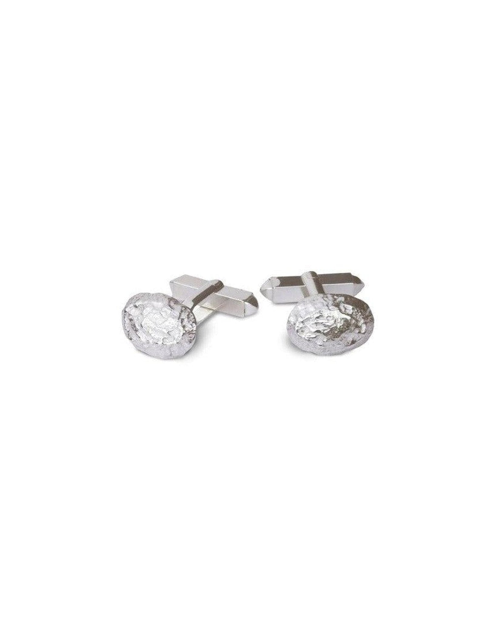 Nugget Silver Clip Cufflinks Cufflink Pruden and Smith