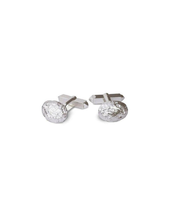 Nugget Silver Clip Cufflinks Cufflink Pruden and Smith