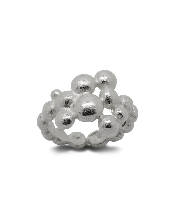 Nugget Silver Cluster Ring Ring Pruden and Smith