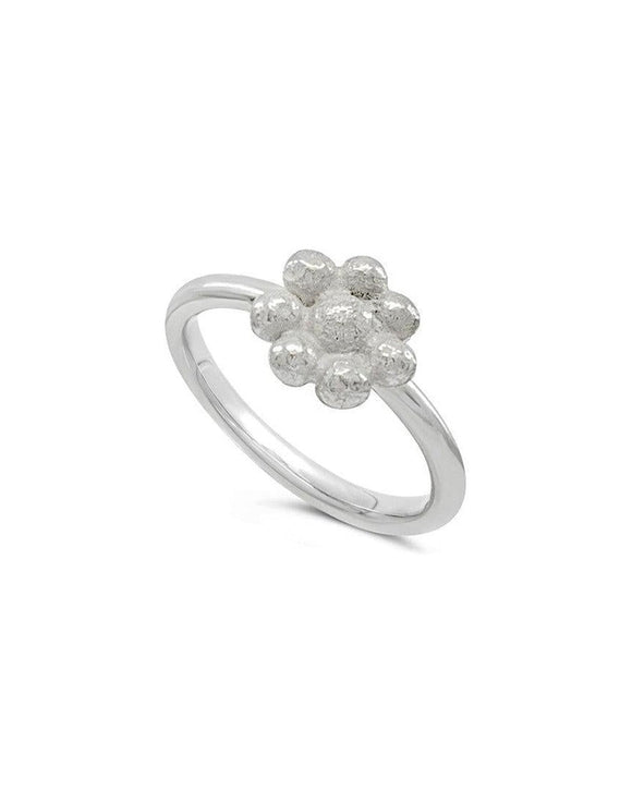 Nugget Silver Flower Ring Ring Pruden and Smith