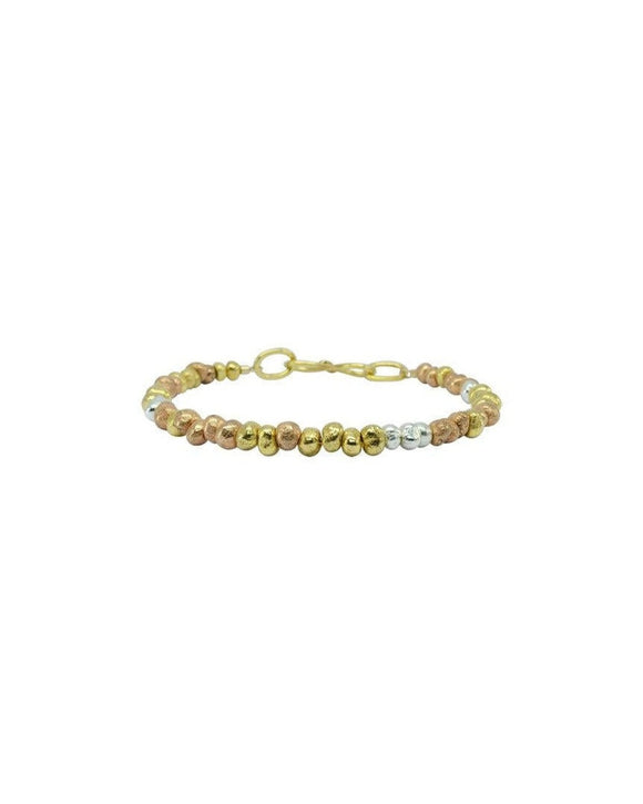 Nugget Three Colour Gold Bracelet Bracelet Pruden and Smith
