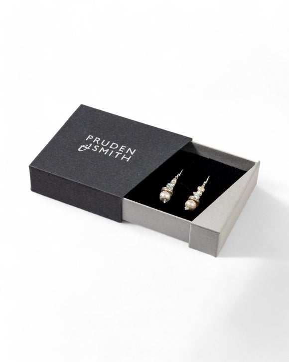 Nugget White Keshi Pearl Drop Earrings Earrings Pruden and Smith