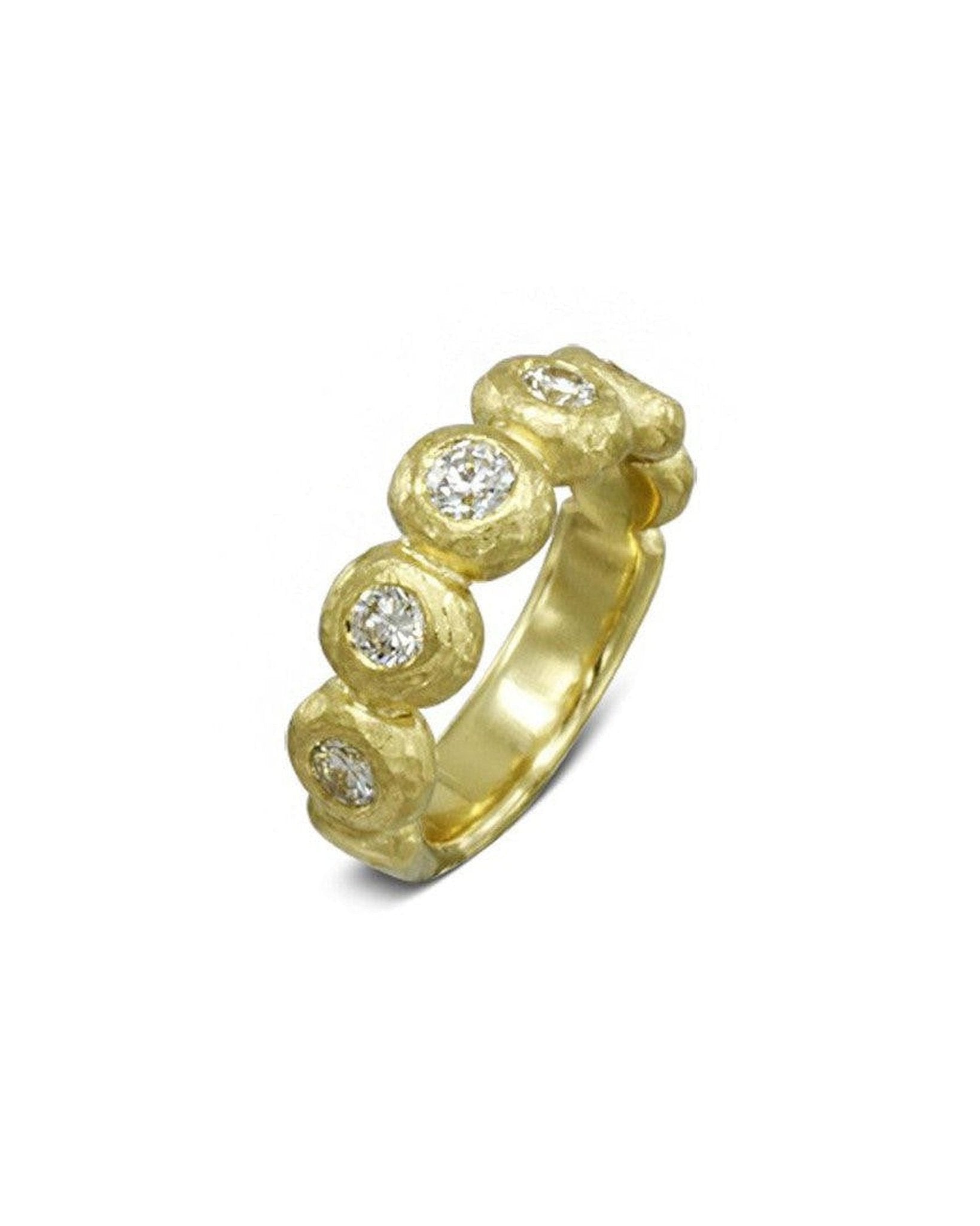 Nugget Yellow Gold Diamond Eternity Ring Ring Pruden and Smith 18ct Yellow Gold