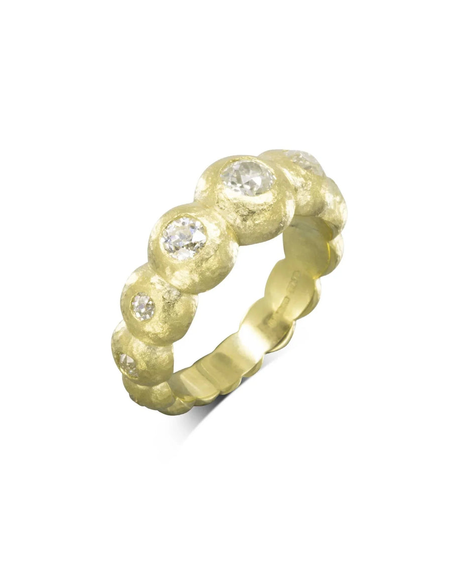 Nugget Yellow Gold Diamond Eternity Ring - Tapering Ring Pruden and Smith