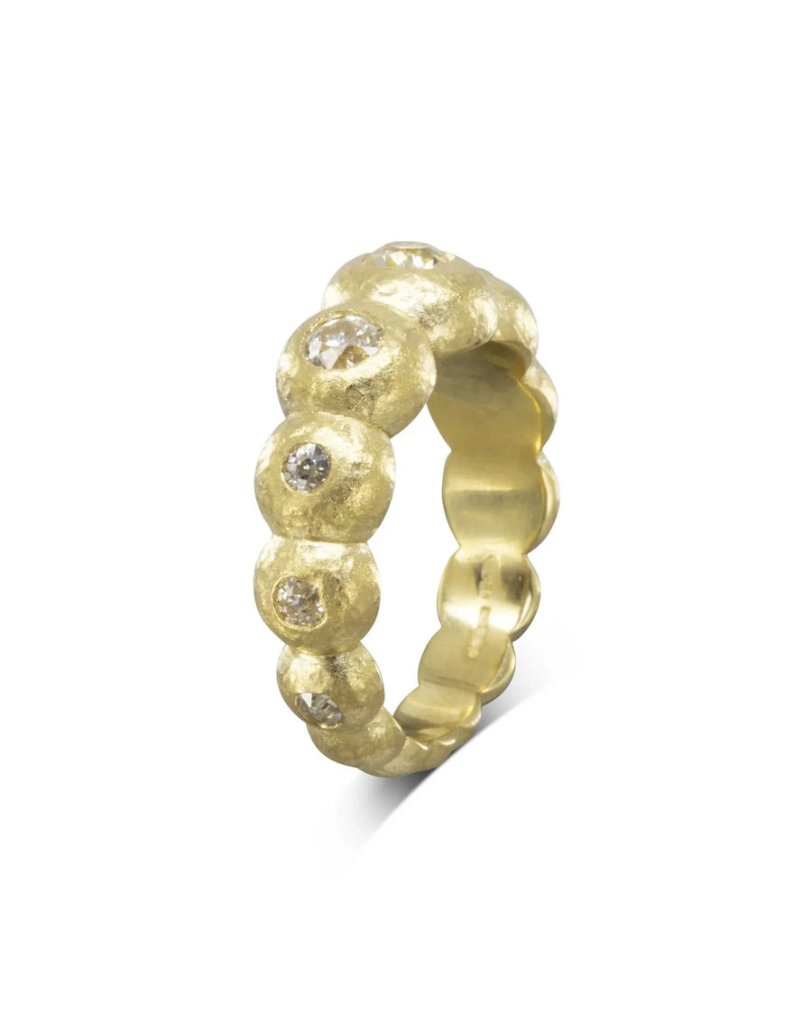 Nugget Yellow Gold Diamond Eternity Ring - Tapering Ring Pruden and Smith