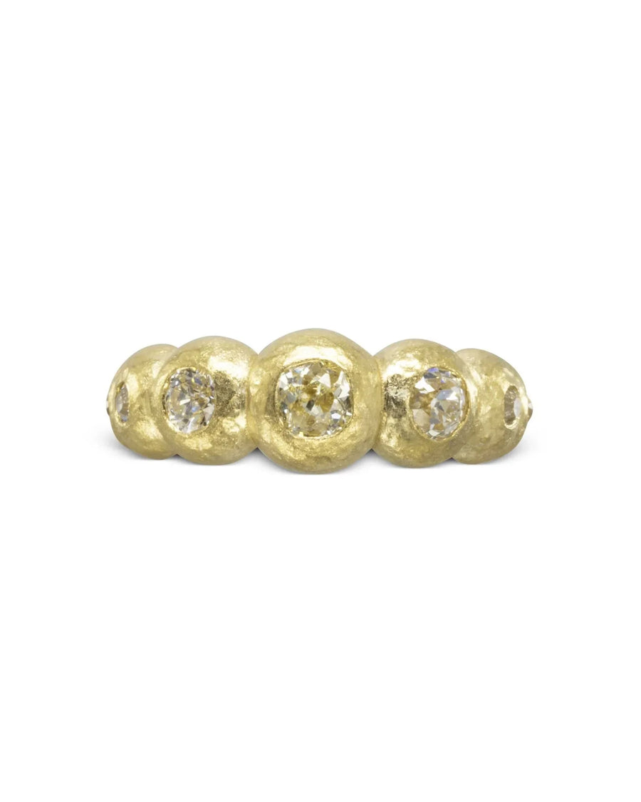 Nugget Yellow Gold Diamond Eternity Ring - Tapering Ring Pruden and Smith