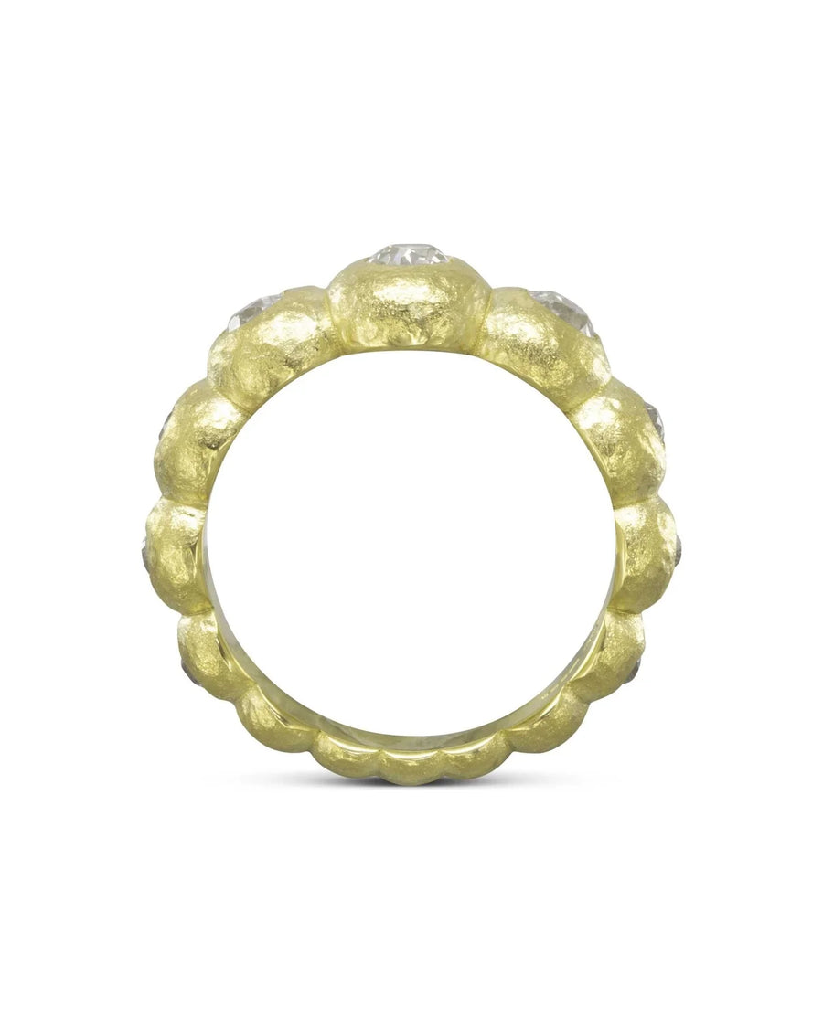 Nugget Yellow Gold Diamond Eternity Ring - Tapering Ring Pruden and Smith