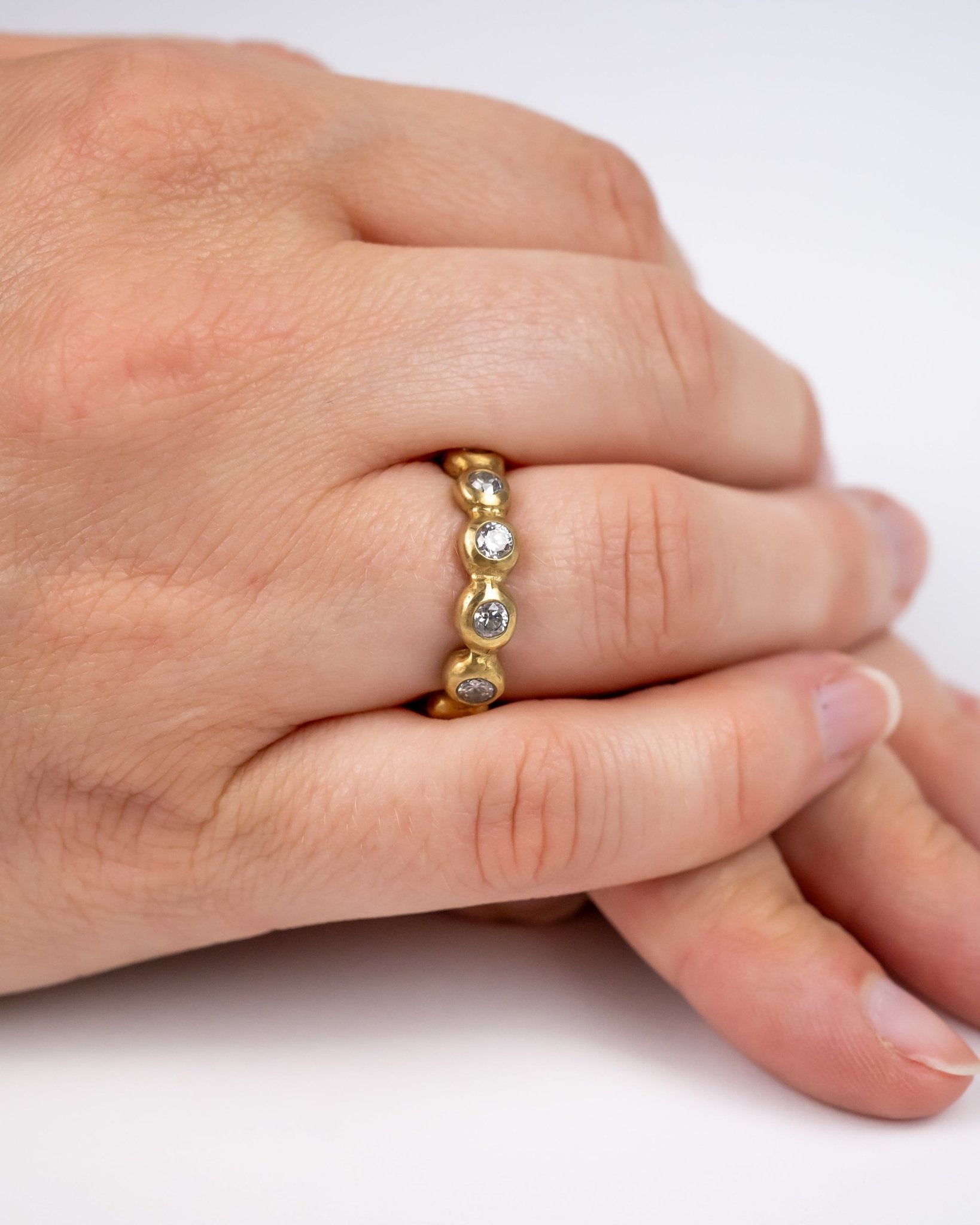 Nugget Yellow Gold Diamond Full Eternity Ring (6mm) Ring Pruden and Smith