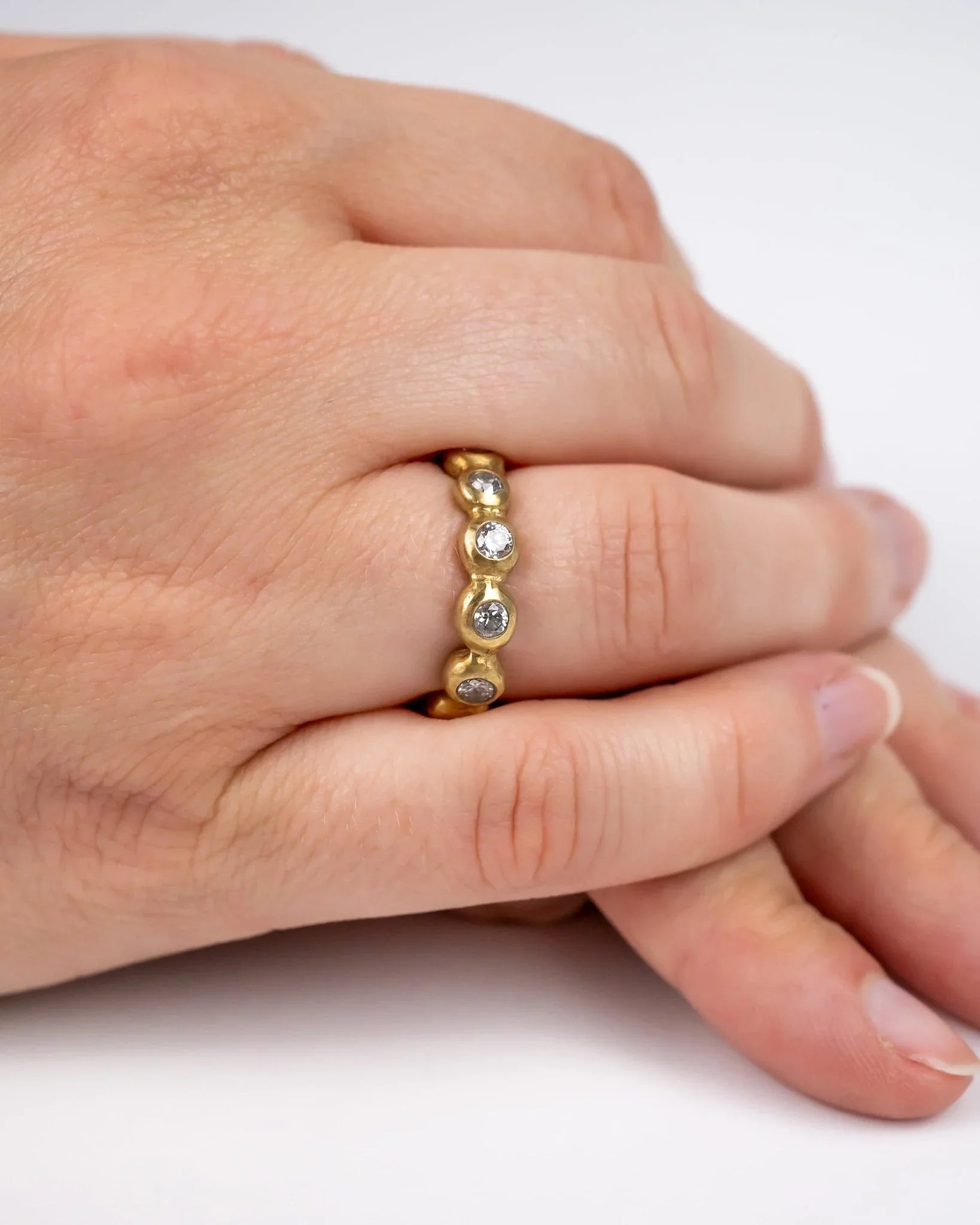 Nugget Yellow Gold Diamond Eternity Ring (4mm) Ring Pruden and Smith