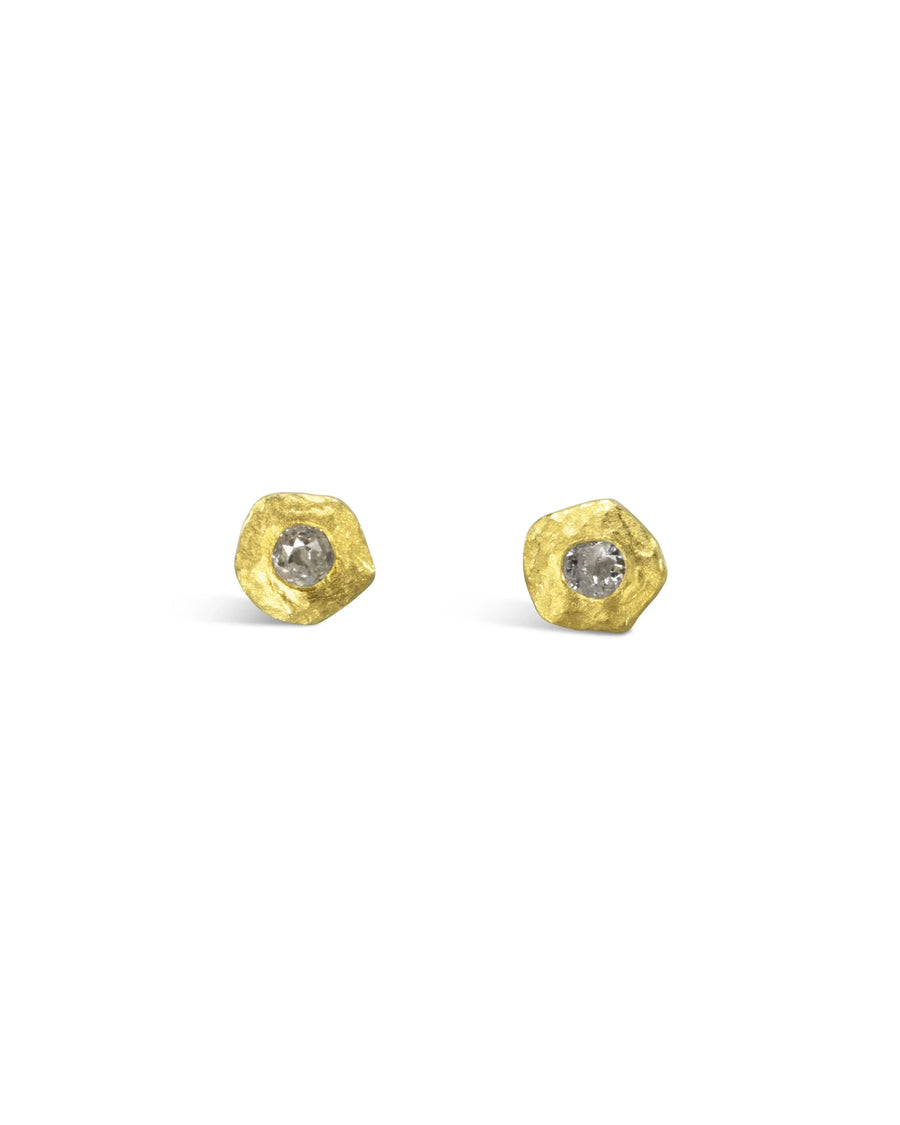 Nugget Yellow Gold Diamond Stud Earrings (6mm) Pruden and Smith