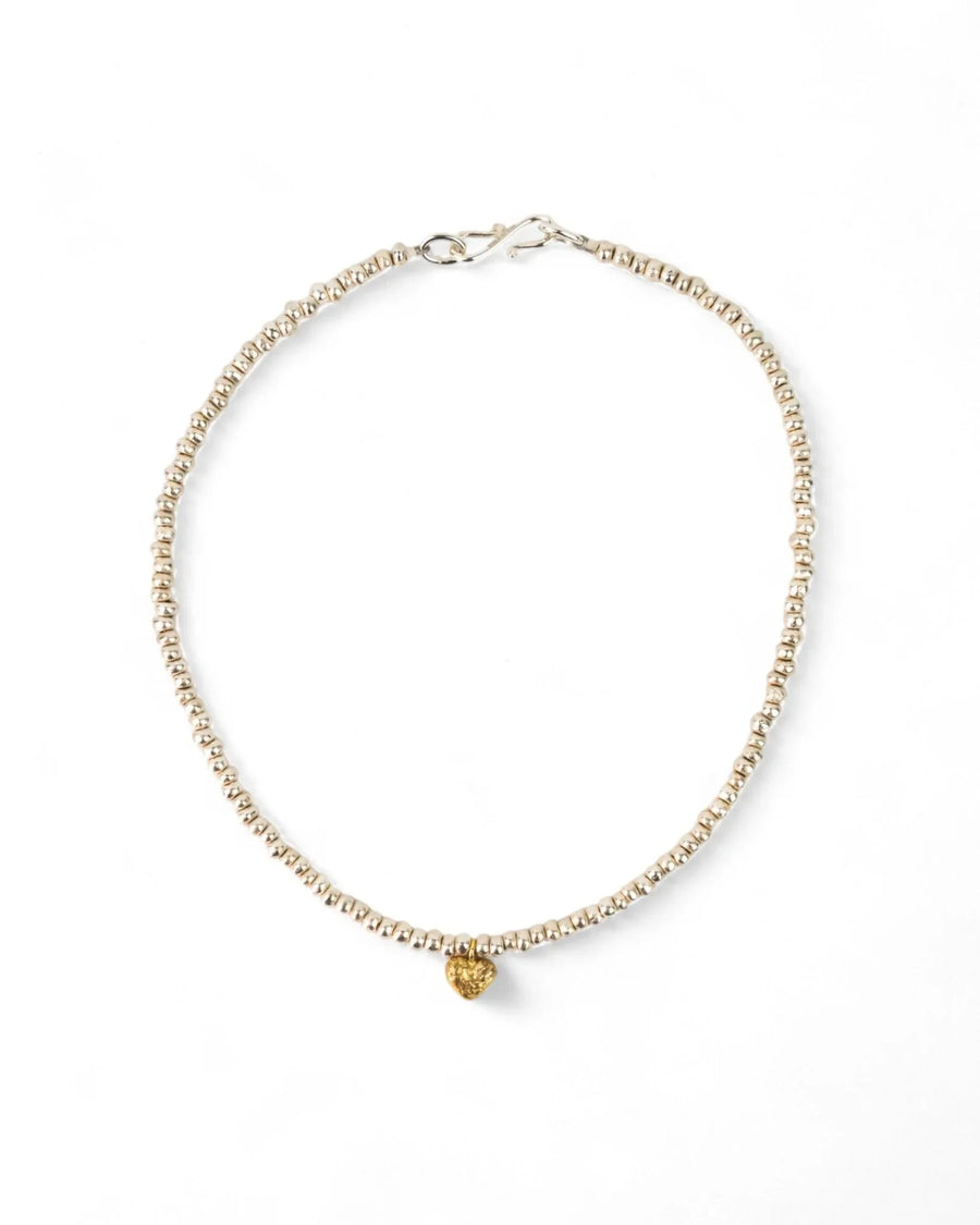 Nugget Yellow Gold Heart Necklace Necklace Pruden and Smith