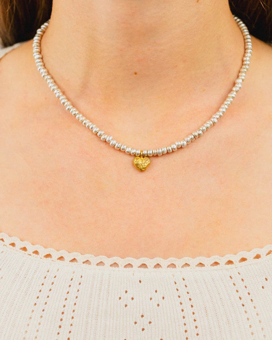 Nugget Yellow Gold Heart Necklace Necklace Pruden and Smith
