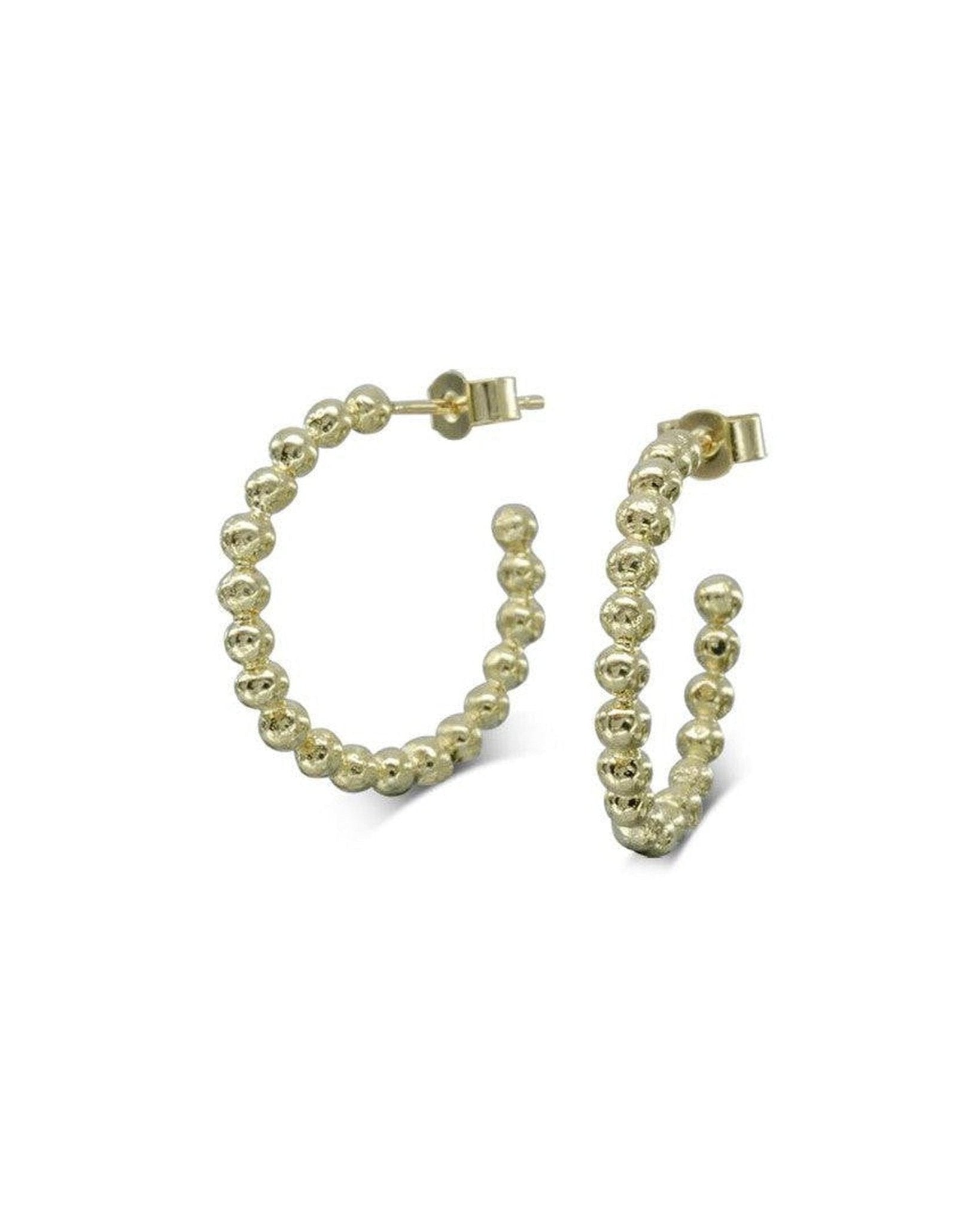 Nugget Yellow Gold Large Hoop Earrings Earrings Pruden and Smith