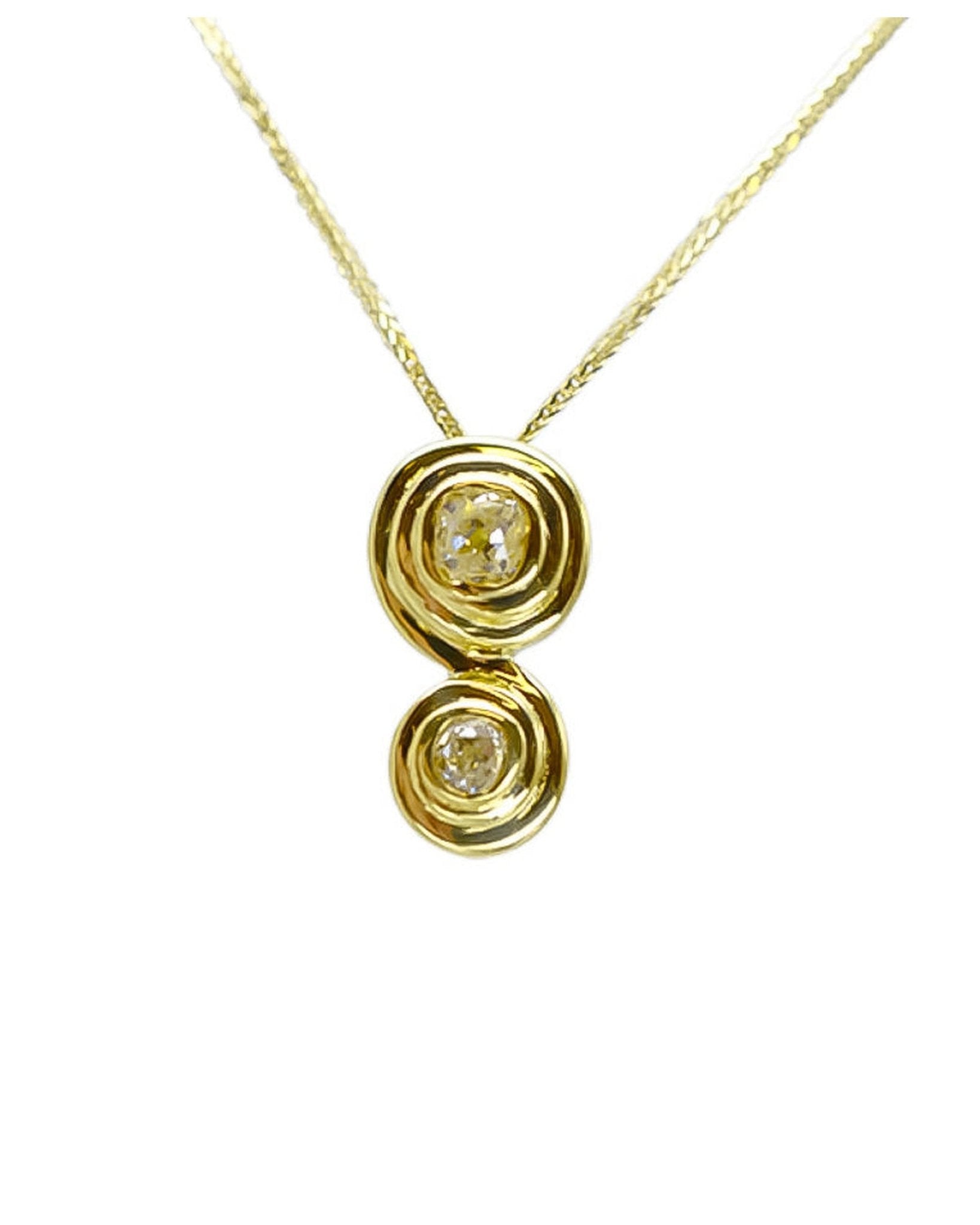 Old Cut Diamond 18ct Yellow Gold Pendant Pendant Pruden and Smith