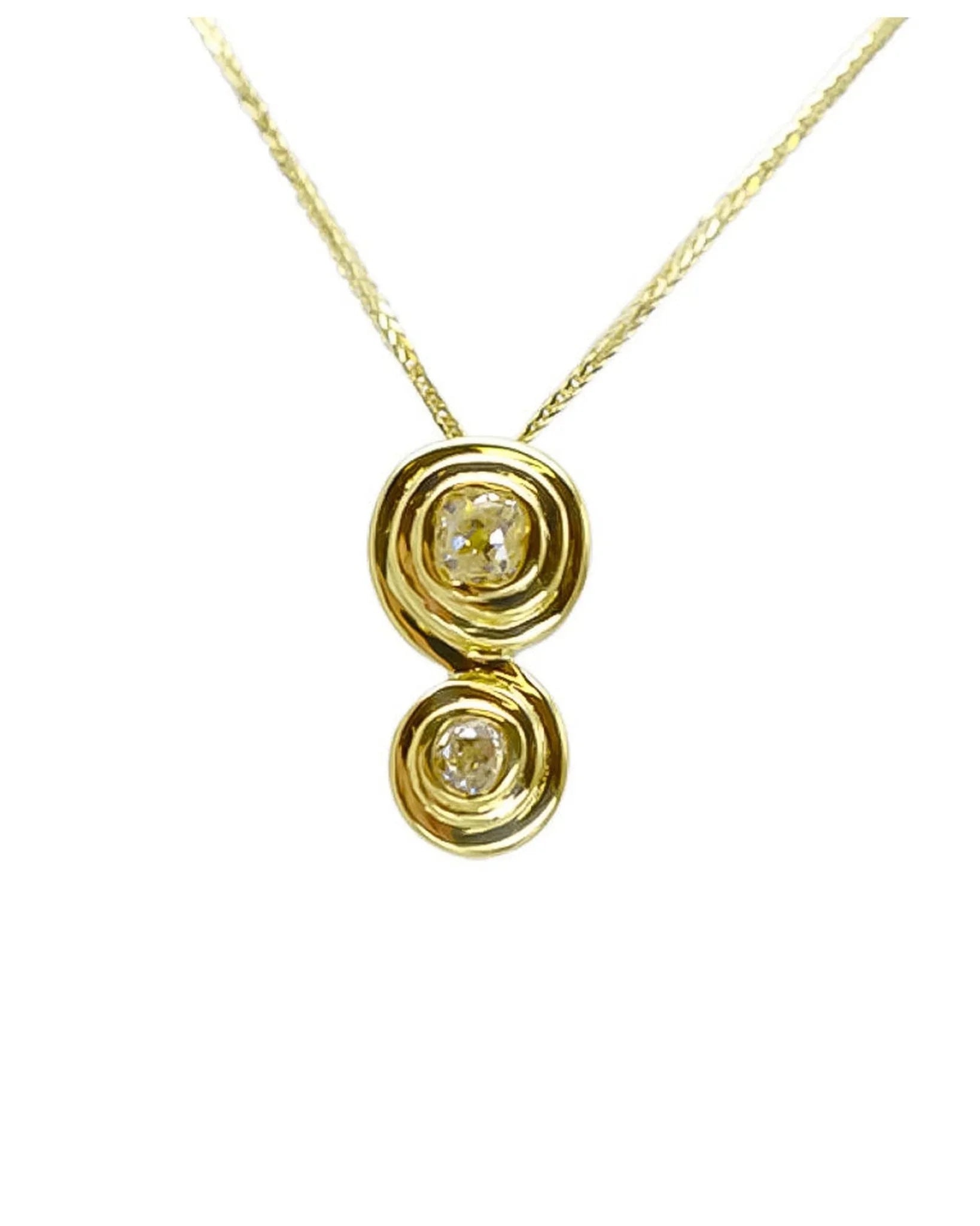 Old Cut Diamond 18ct Yellow Gold Pendant Pendant Pruden and Smith