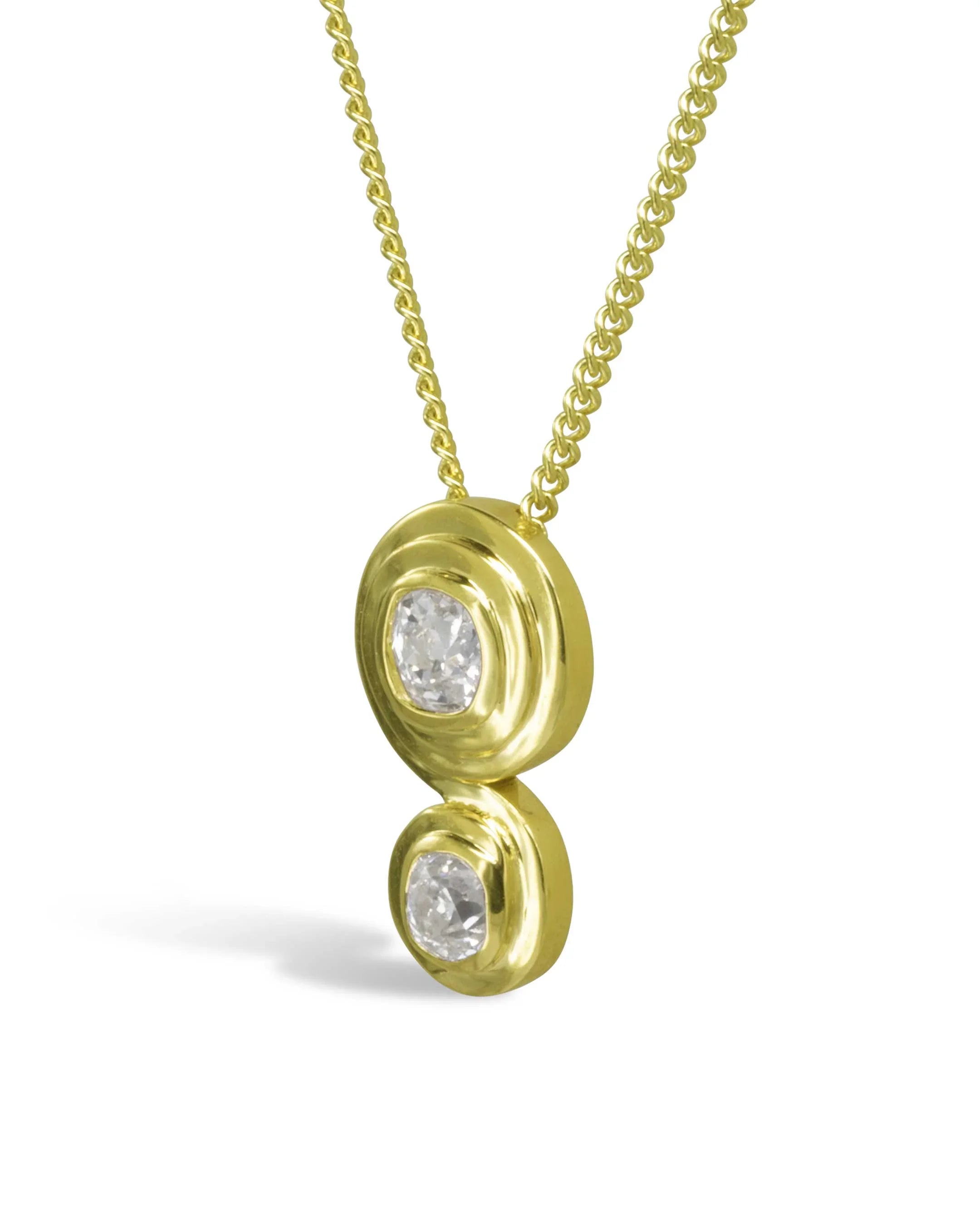 Unusual Old Cut Diamond 18ct Yellow Gold Pendant Pendant Pruden and Smith