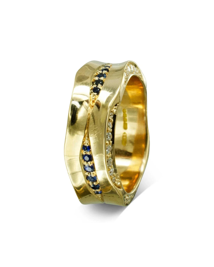 On The Edge Diamond and Sapphire Eternity Ring Ring Pruden and Smith