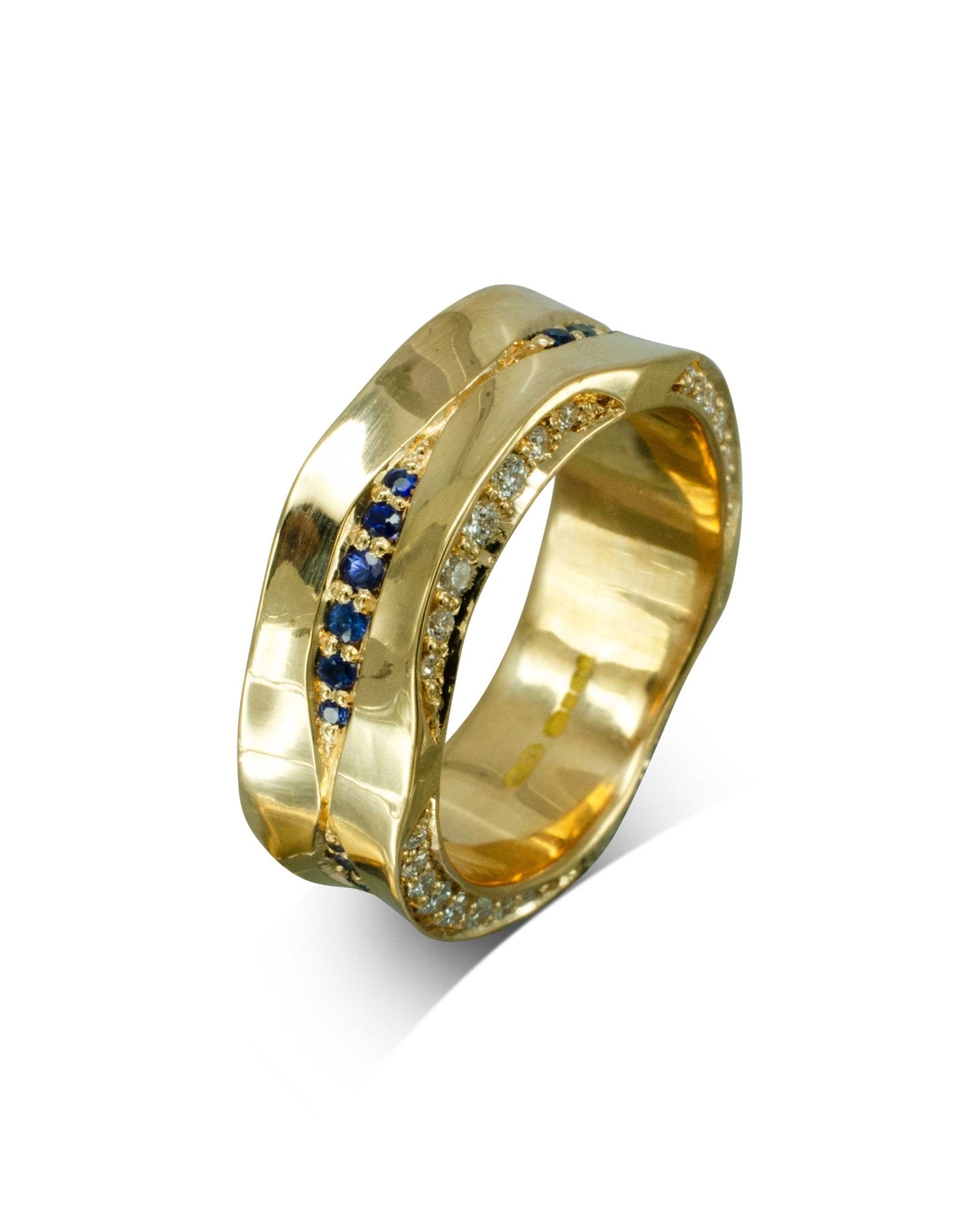 On The Edge Diamond and Sapphire Eternity Ring Ring Pruden and Smith