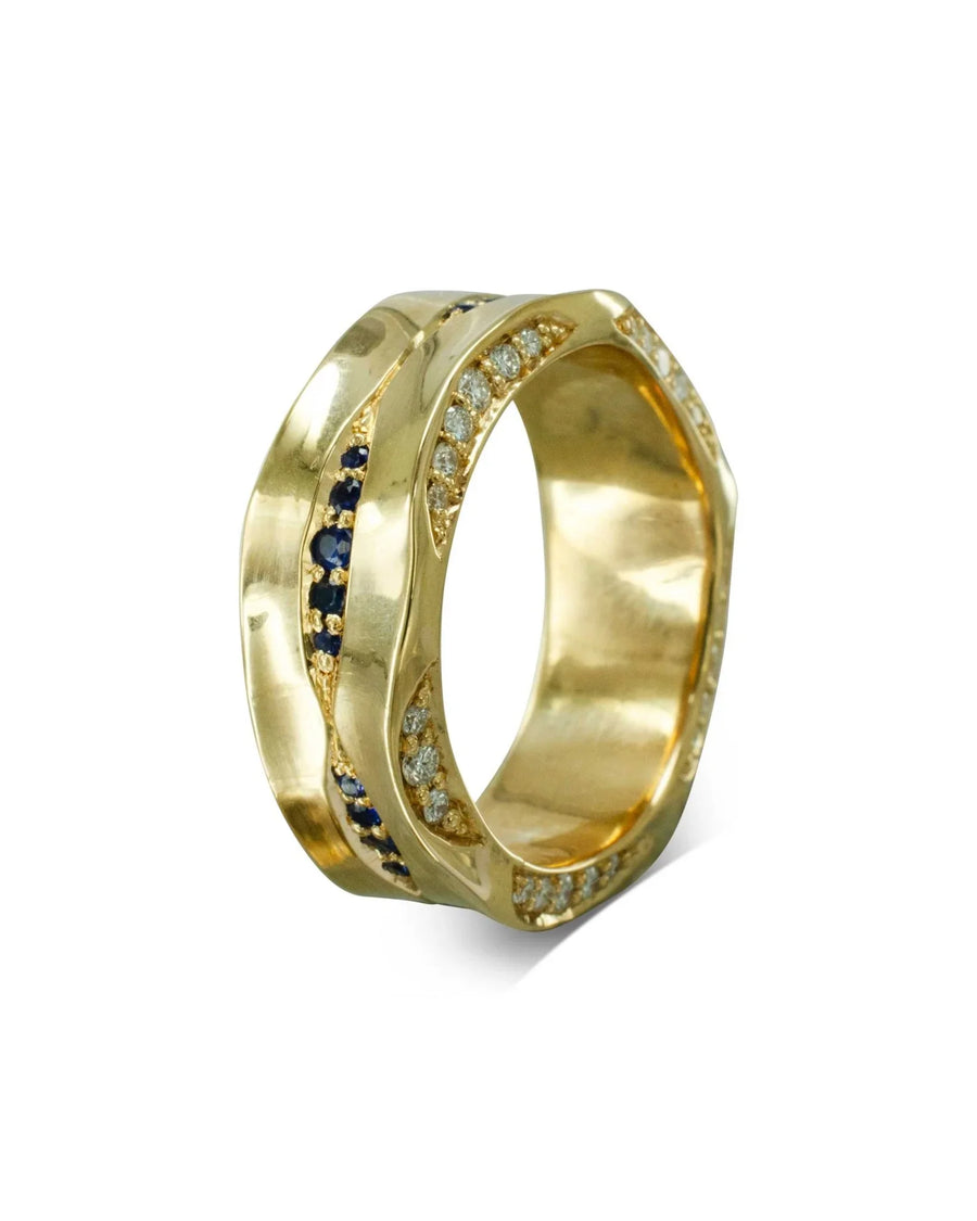 On The Edge Diamond and Sapphire Eternity Ring Ring Pruden and Smith