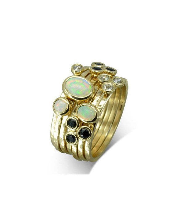 Opal 9ct Gold Stacking Ring Ring Pruden and Smith