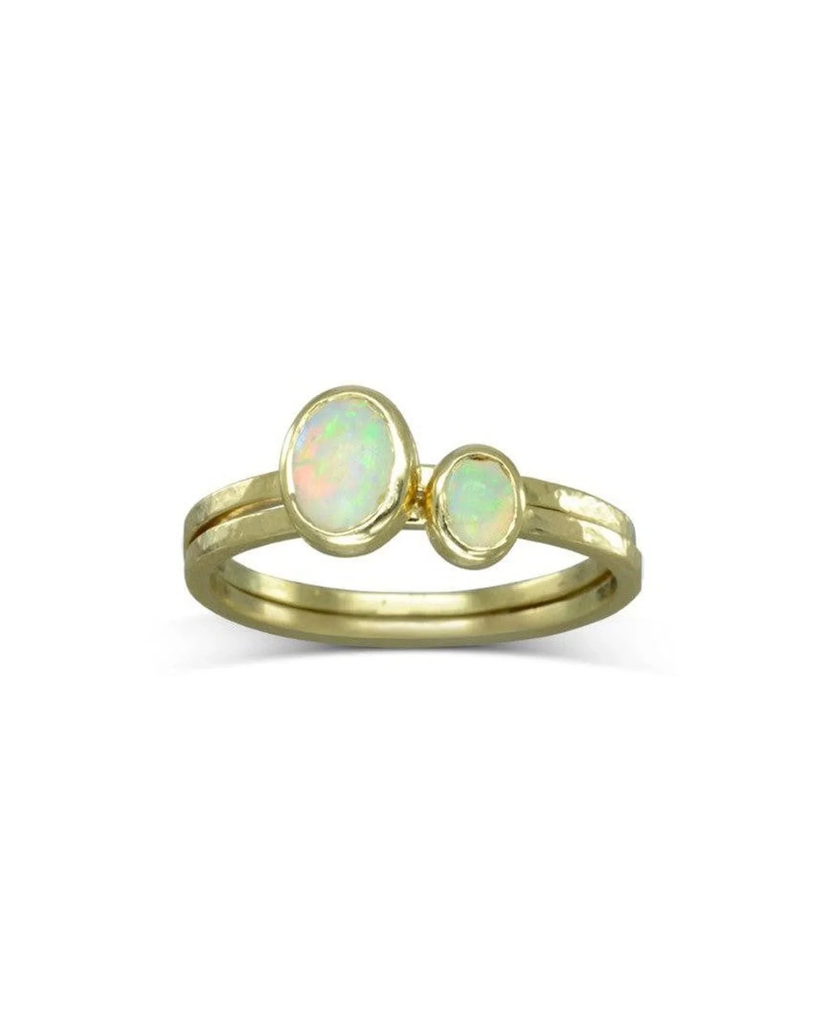 Opal and 9ct Yellow Gold Stacking Ring Set Ring Pruden and Smith
