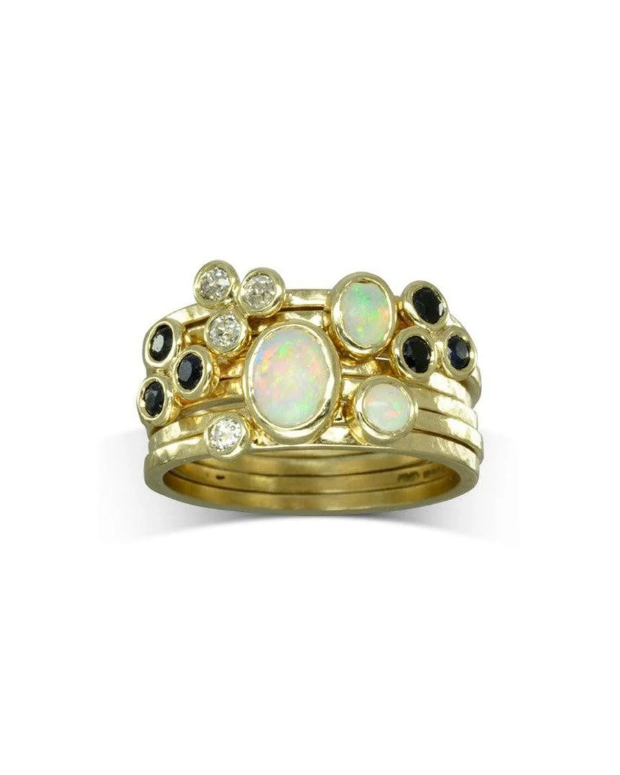 Opal and 9ct Yellow Gold Stacking Ring Set Ring Pruden and Smith