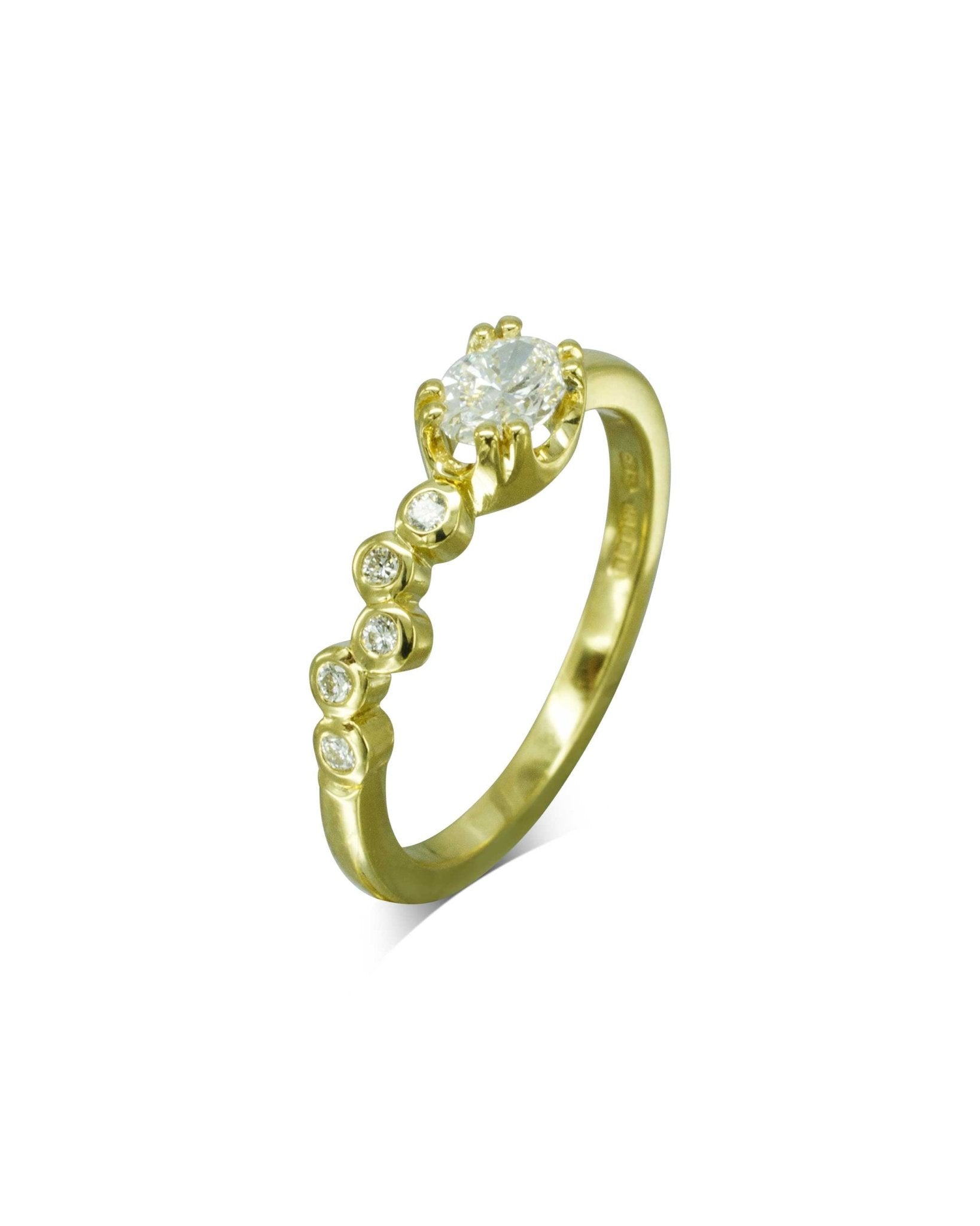 Oval Diamond Offset Bubbles Ring Pruden and Smith