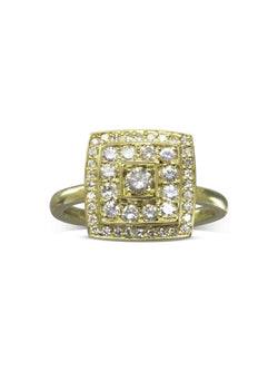 Pagoda Diamond Gold Cluster Engagement Ring Ring Pruden and Smith   