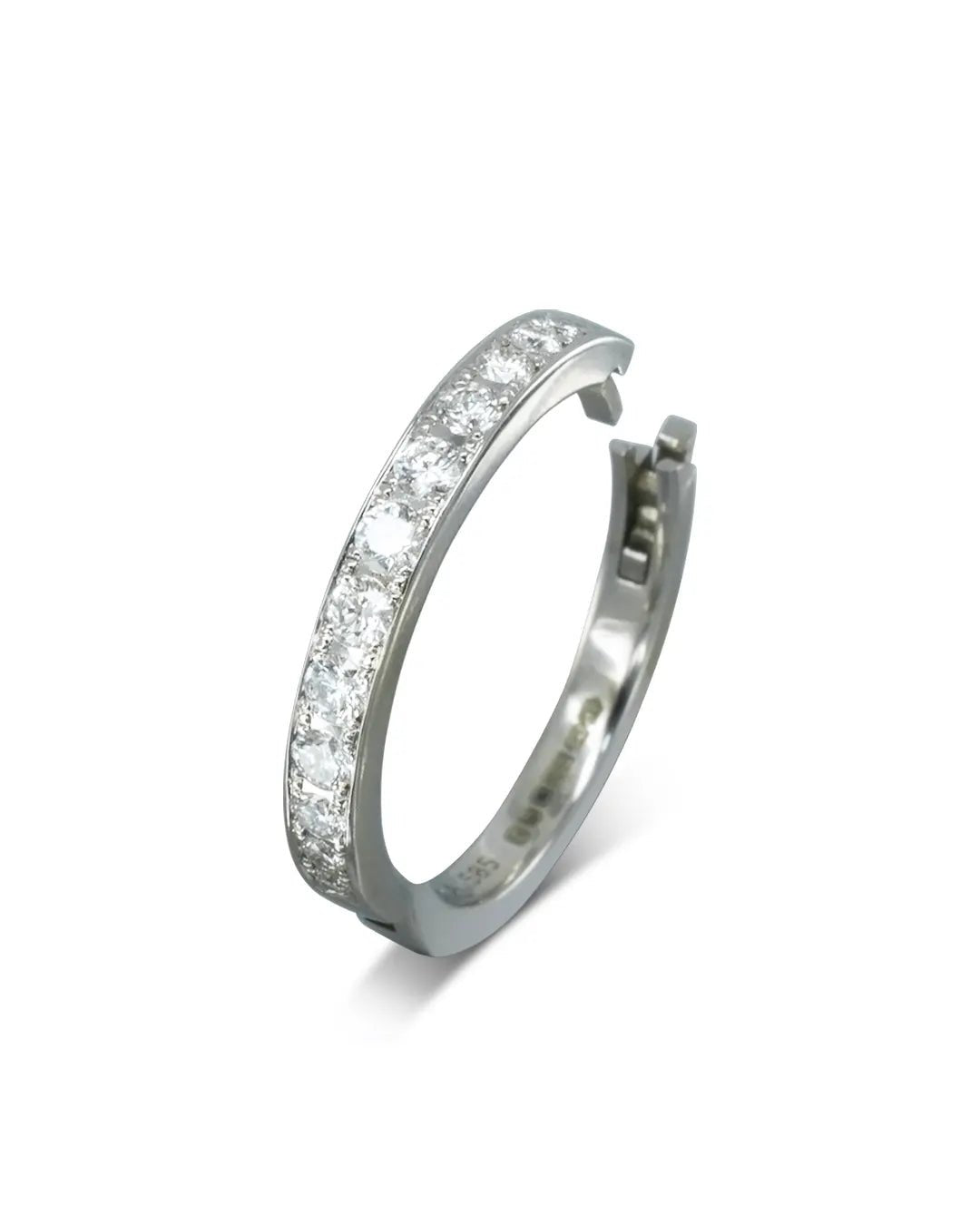 Pavé Diamond Hinged Half Eternity Ring Ring Pruden and Smith