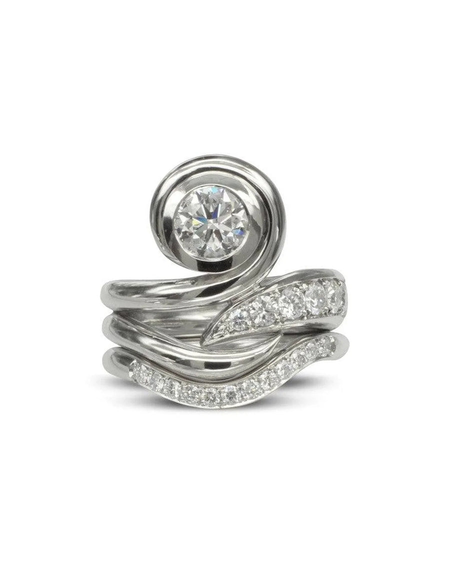 Pavé Diamond Shaped Wedding Band Ring Pruden and Smith
