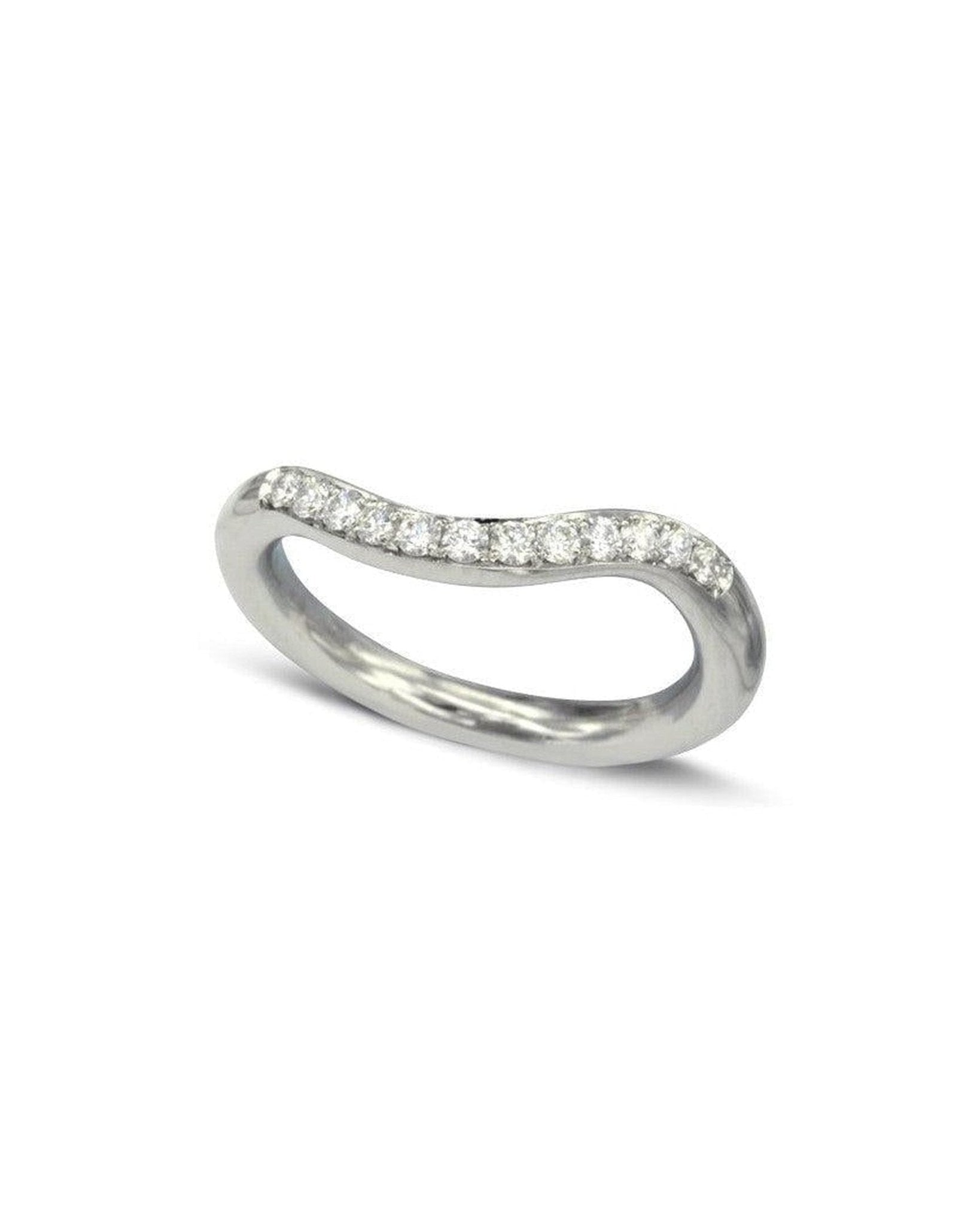Pavé Diamond Shaped Wedding Band Ring Pruden and Smith Default Title