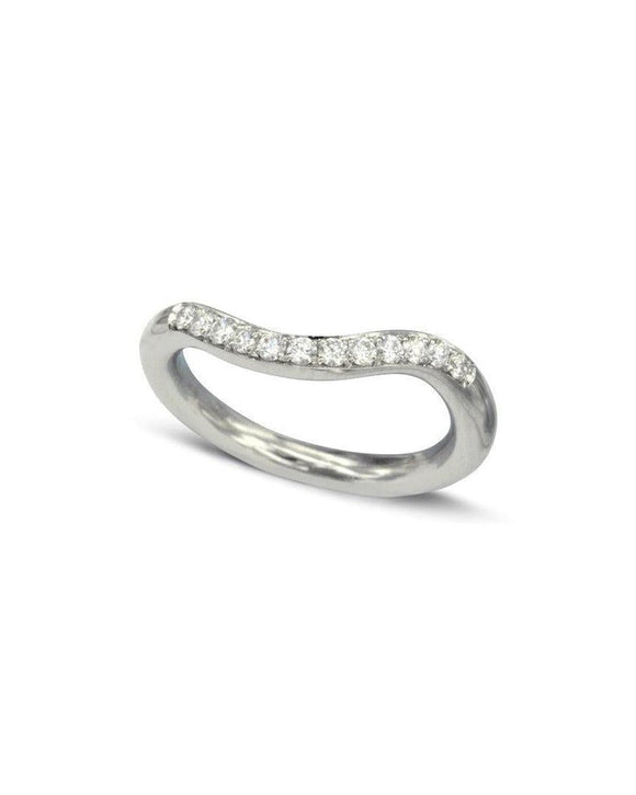 Pavé Diamond Shaped Wedding Band Ring Pruden and Smith Default Title