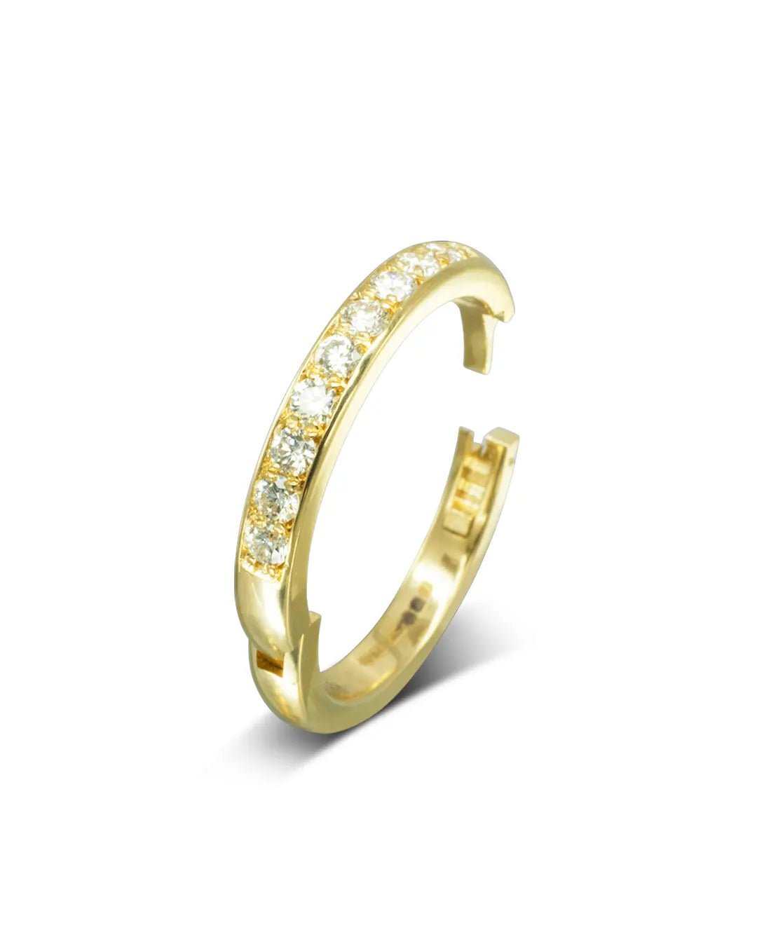 Pavé Hinged Half Eternity Ring Ring Pruden and Smith 18ct Yellow Gold