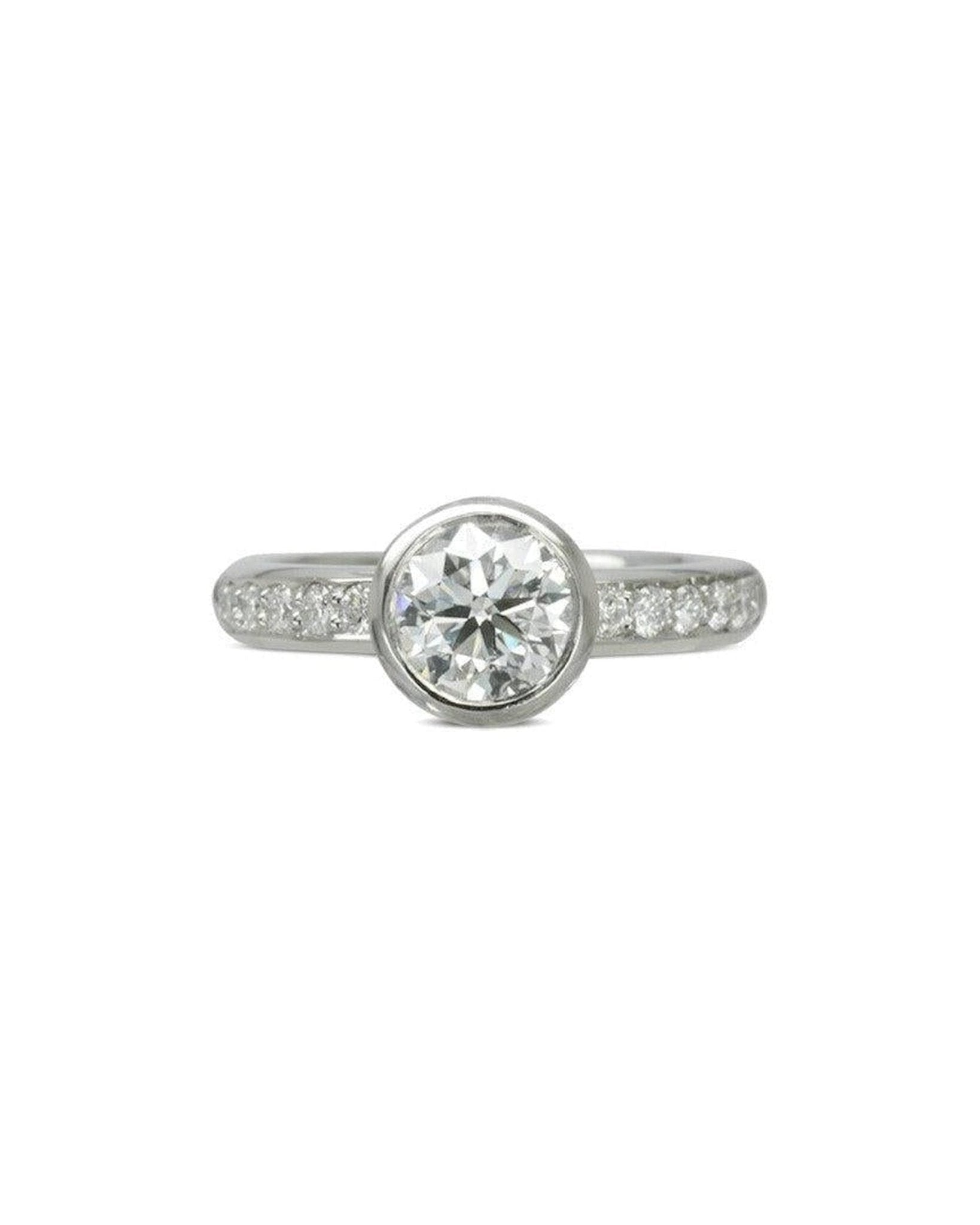 Pavé Rub Over Diamond Engagement Ring Ring Pruden and Smith