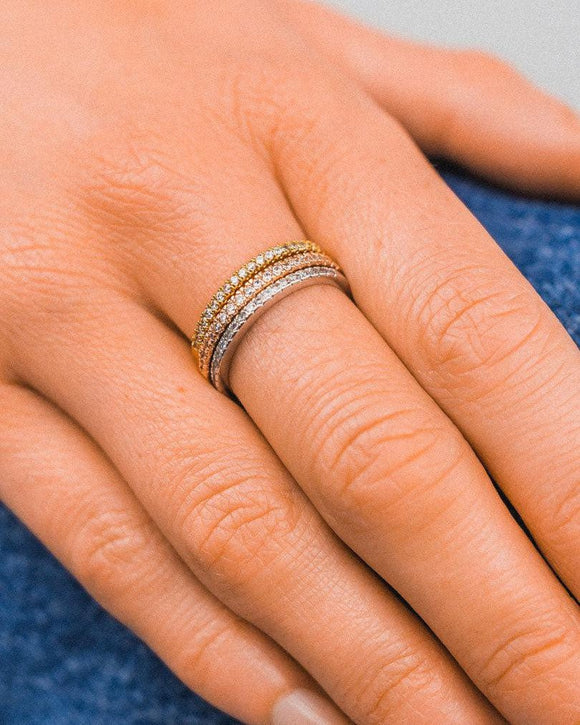 Pavé Set Diamond Eternity Ring (Slim) Ring Pruden and Smith