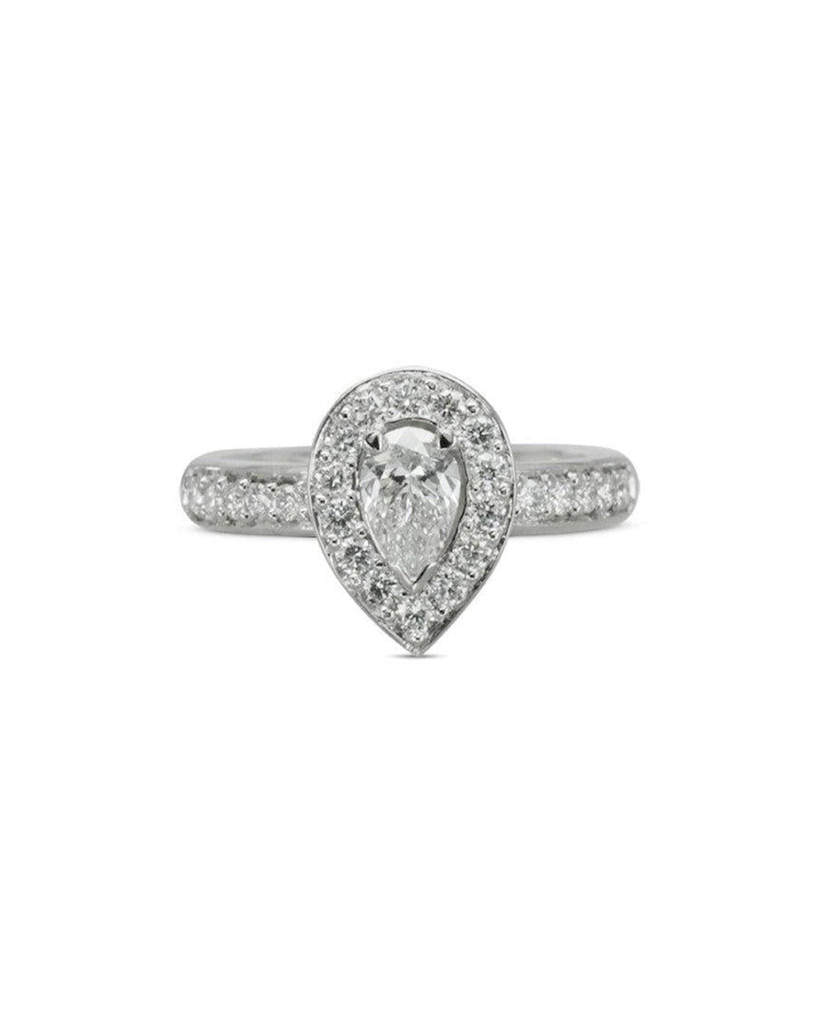 Pear Shaped Diamond Cluster Engagement Ring Ring Pruden and Smith