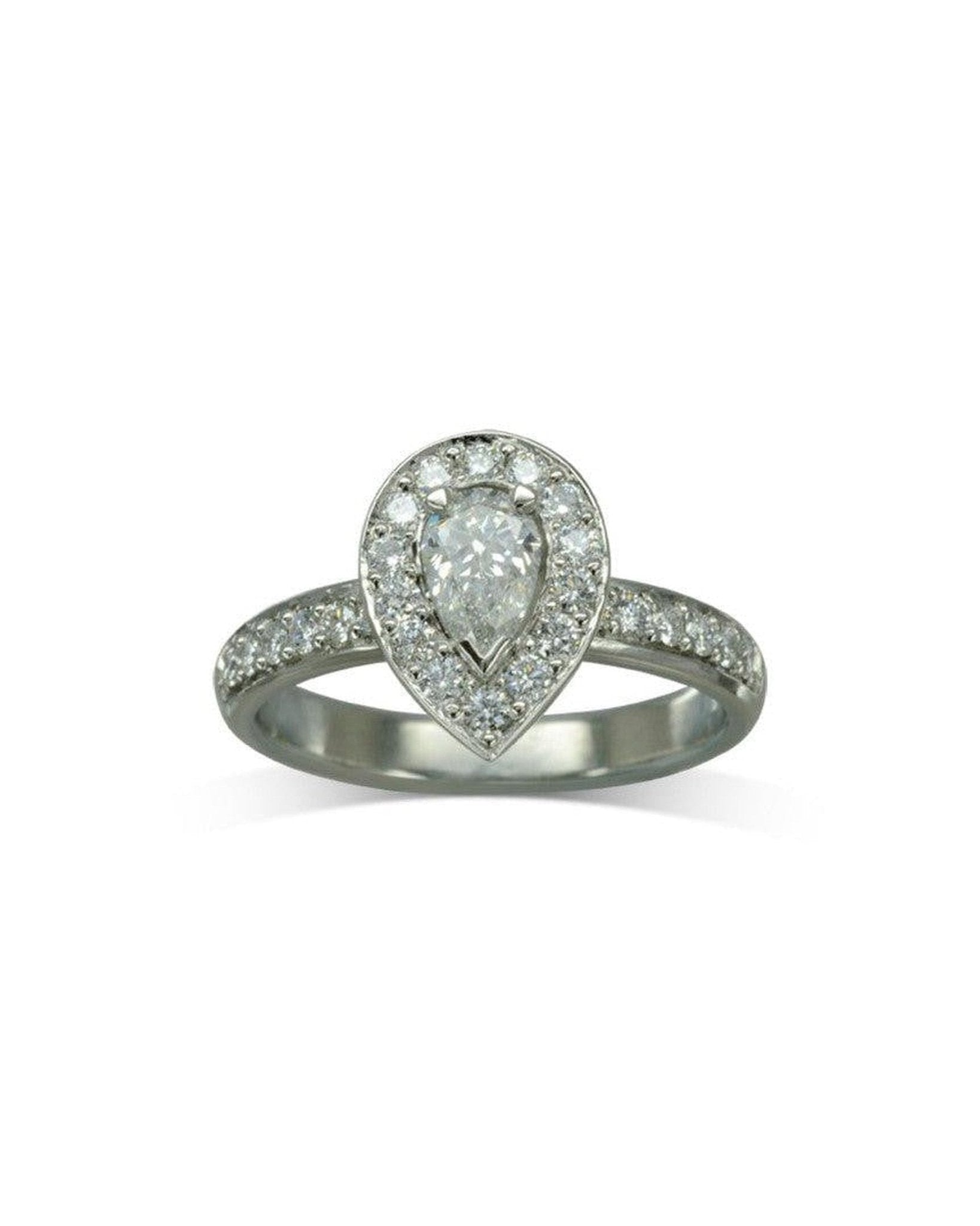 Pear Shaped Diamond Cluster Engagement Ring Ring Pruden and Smith