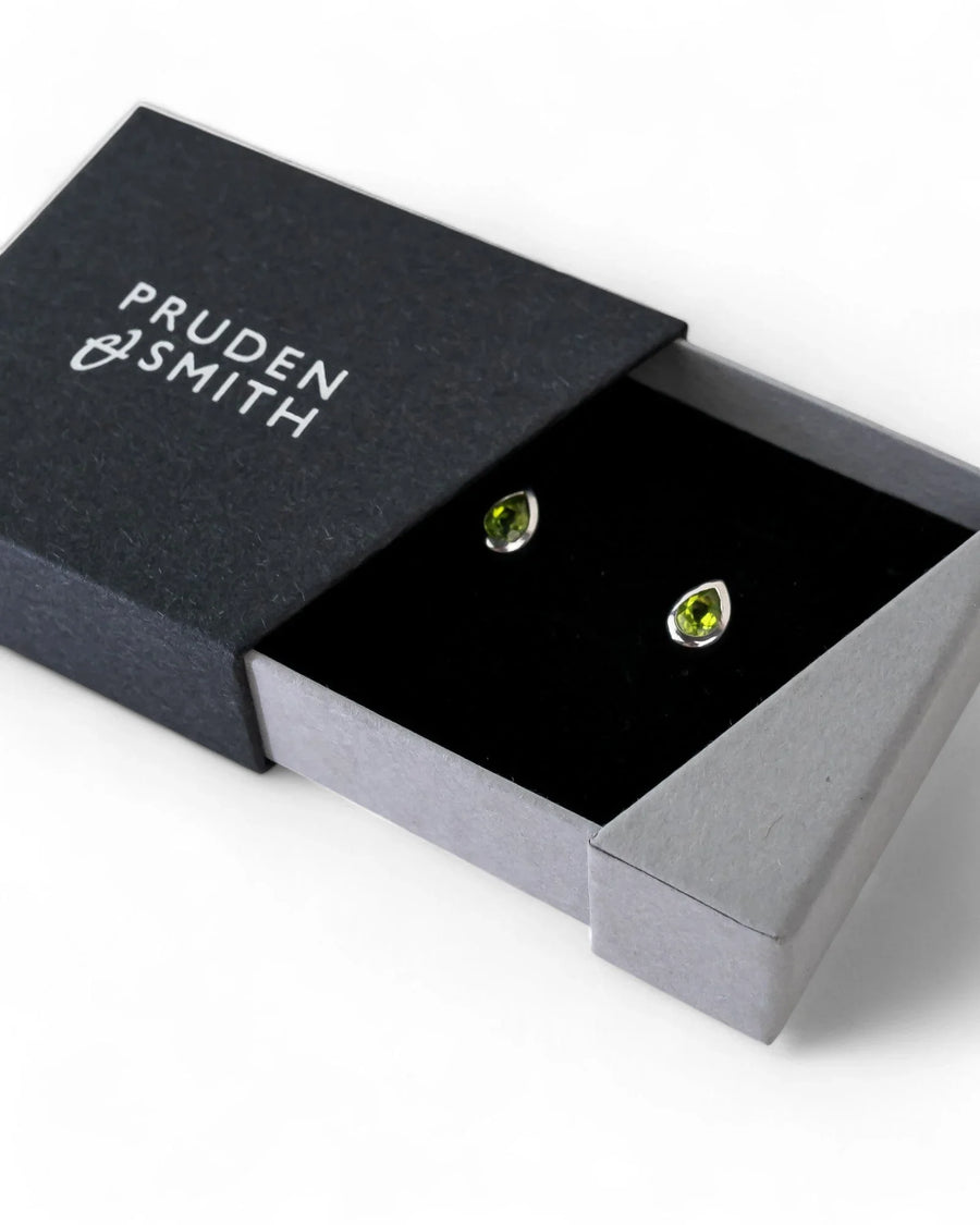 Pear Shaped Silver Stud Earrings Earrings Pruden and Smith