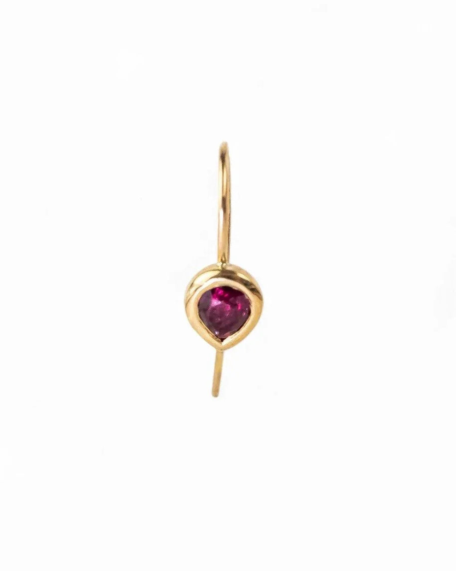 Pear Shaped Solid Gold Ruby Drop Earrings Earrings Pruden and Smith