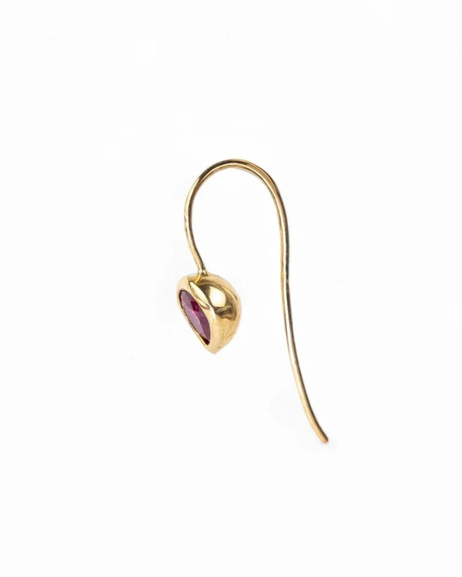 Pear Shaped Solid Gold Ruby Drop Earrings Earrings Pruden and Smith