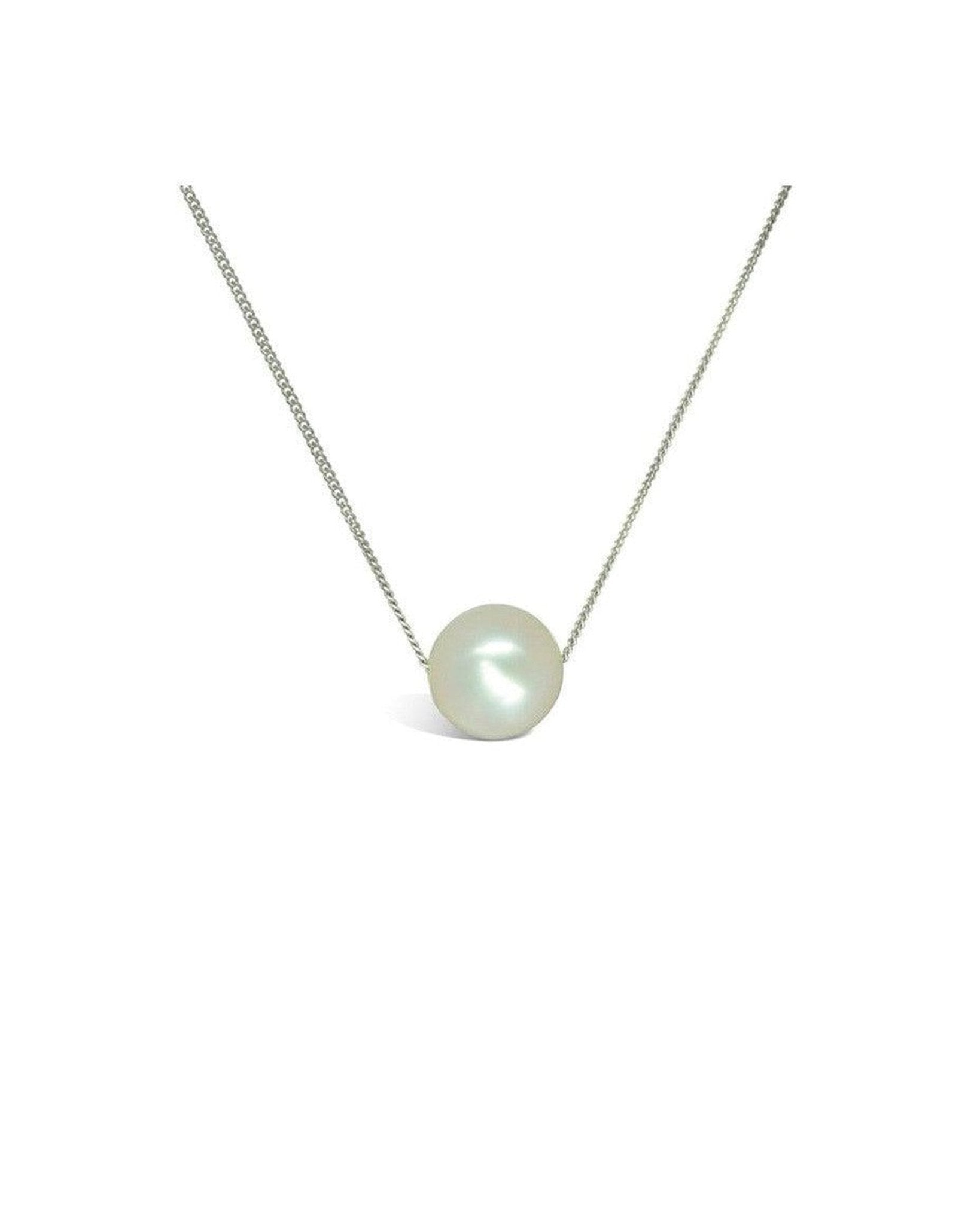 Pearl and 9ct White Gold Gold Chain Pendant Pendant Pruden and Smith
