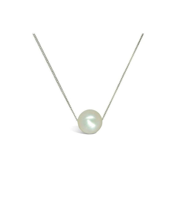 Pearl and 9ct White Gold Gold Chain Pendant Pendant Pruden and Smith