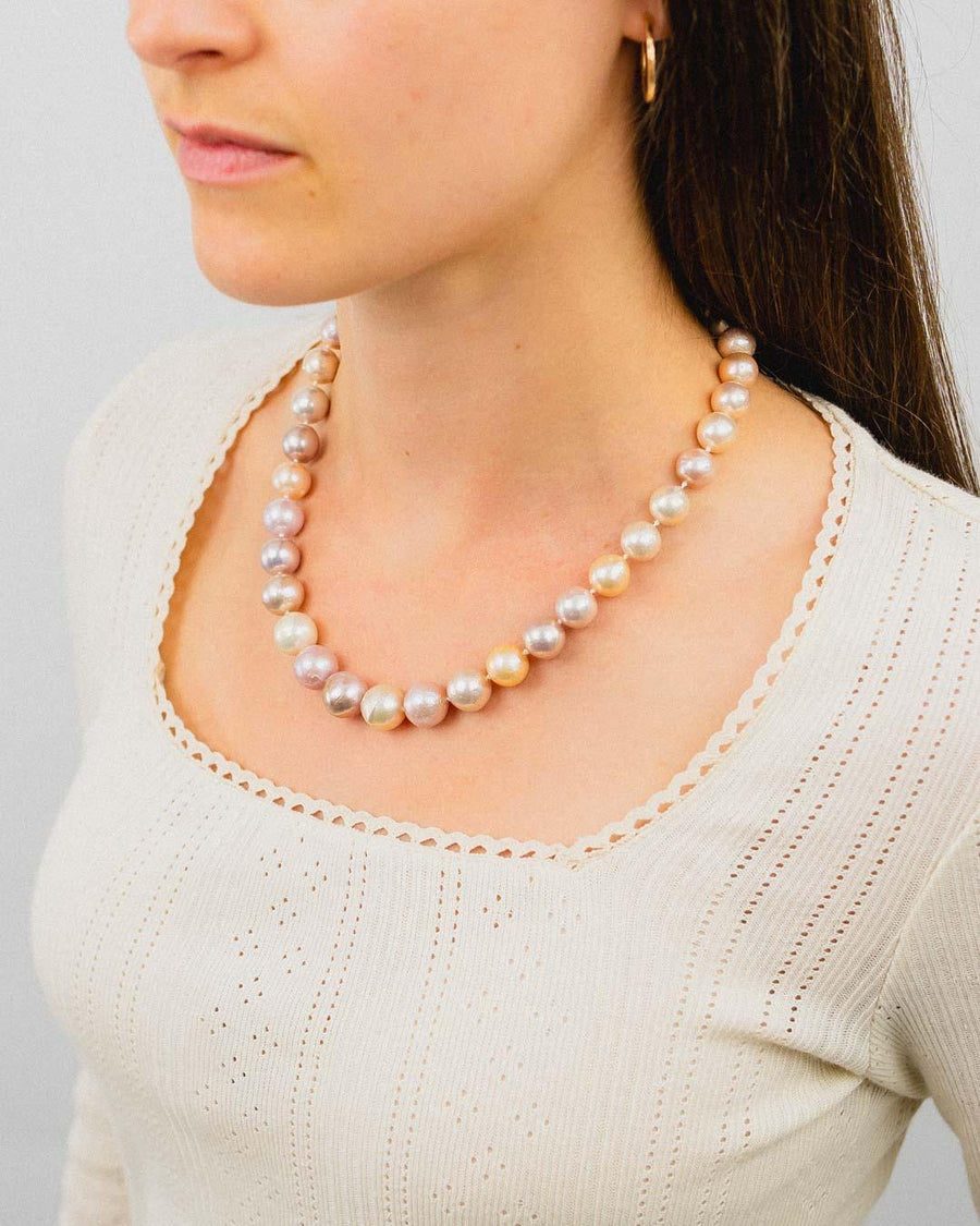 Pearl Necklace (Multi Colour) Necklace Pruden and Smith 11-14mm Baroque Fresh Water 18"