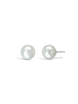 Round Pearl Yellow Gold Stud Earrings Earring Pruden and Smith   