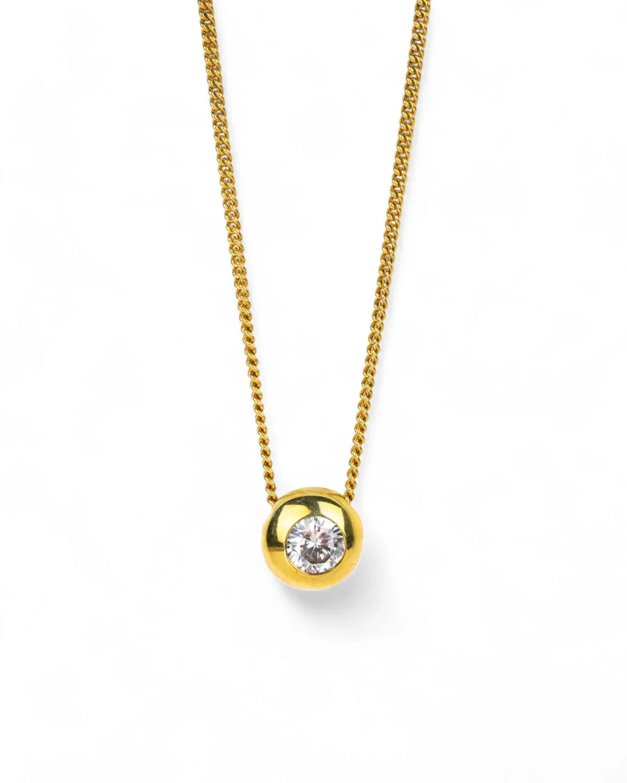 Pebble 9ct Gold Diamond Pendant Pendant Pruden and Smith