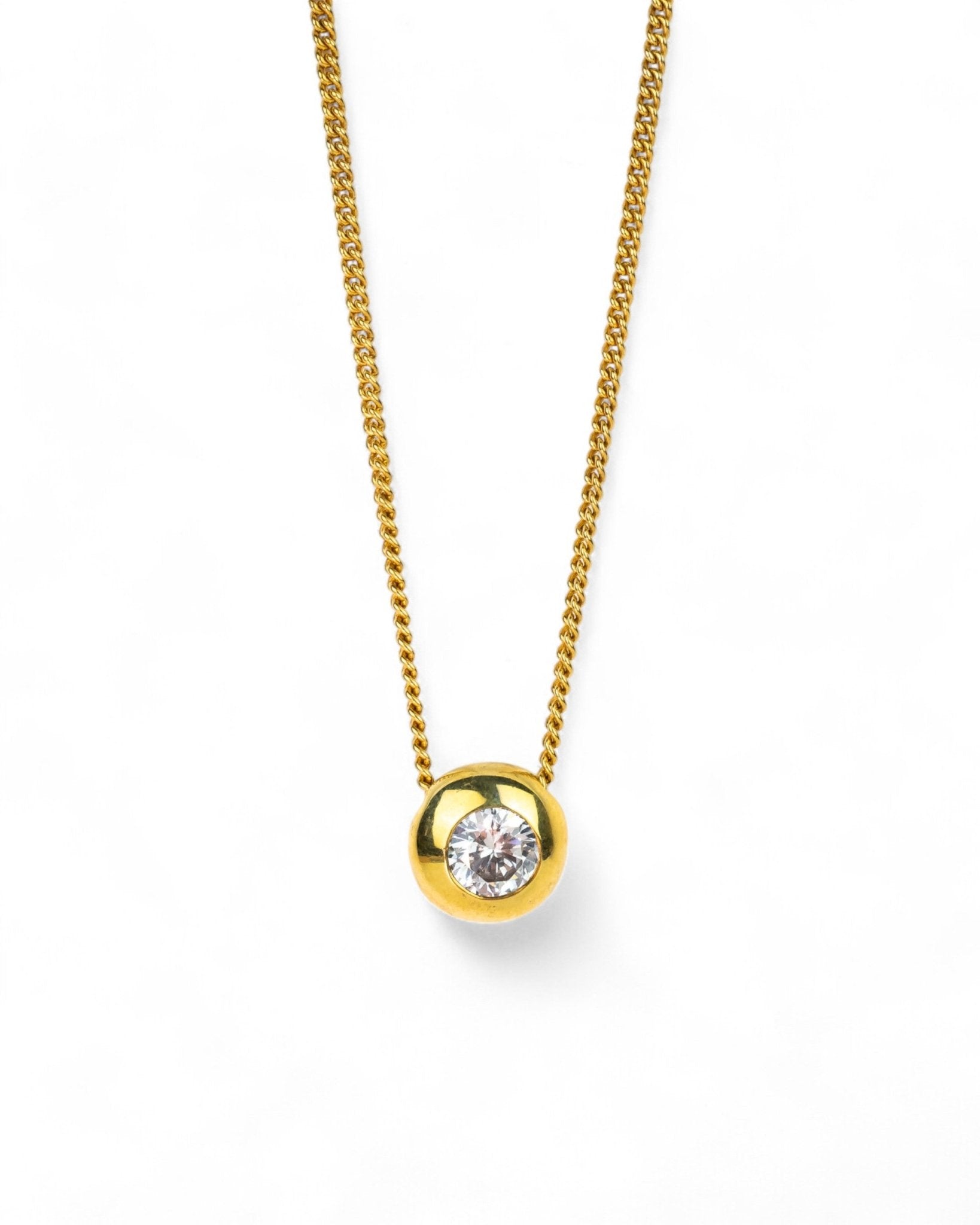 Pebble 9ct Gold Diamond Pendant Pendant Pruden and Smith