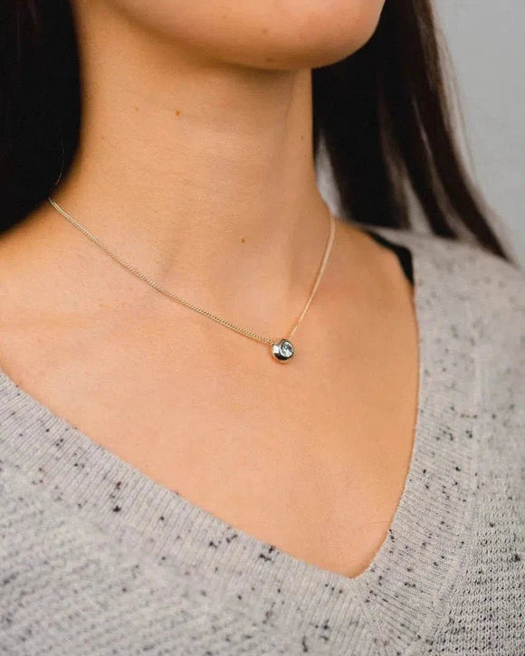 Pebble 9ct Gold Diamond Pendant Pendant Pruden and Smith