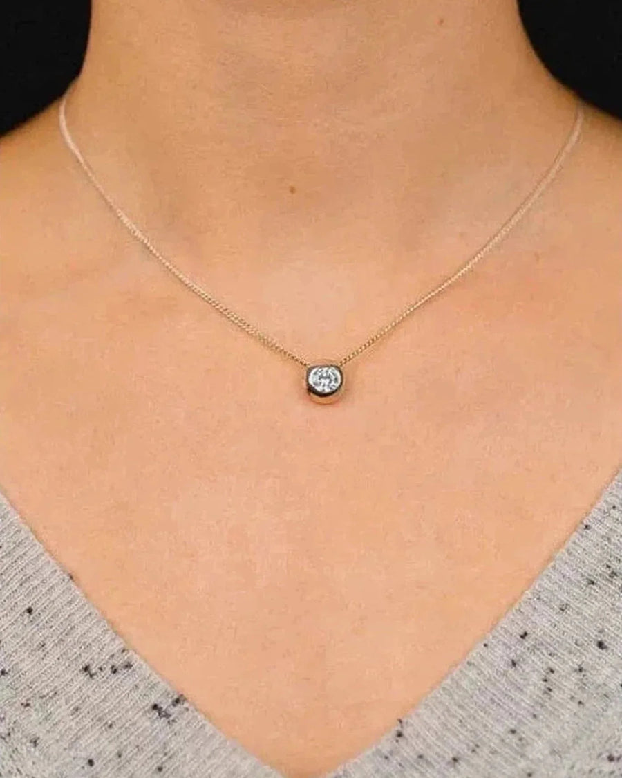 Pebble 9ct Gold Diamond Pendant Pendant Pruden and Smith