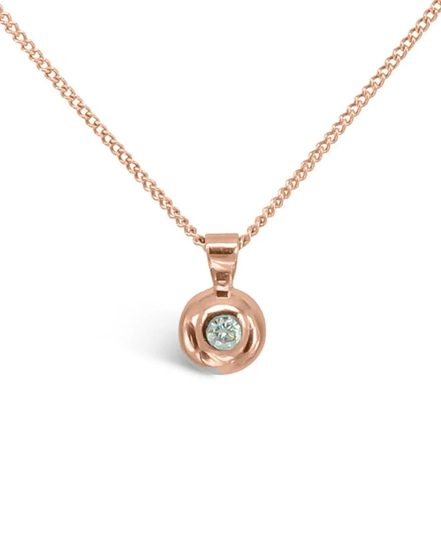 Pebble 9ct Gold Diamond Pendant (With Bail) Pendant Pruden and Smith 9ct Rose Gold