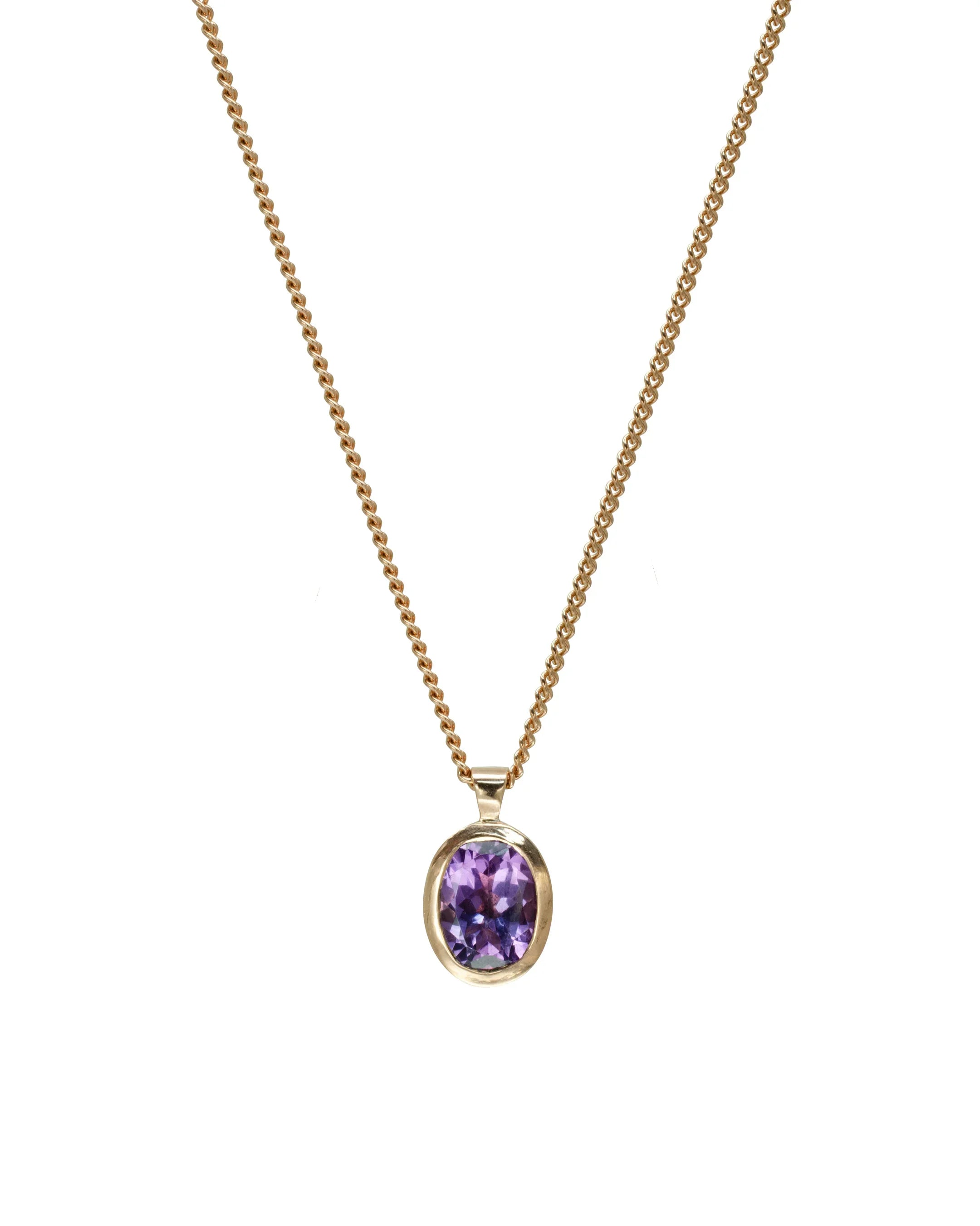 Amethyst Acorn Solid 9ct Gold Gemstone Pendant Pendant Pruden and Smith